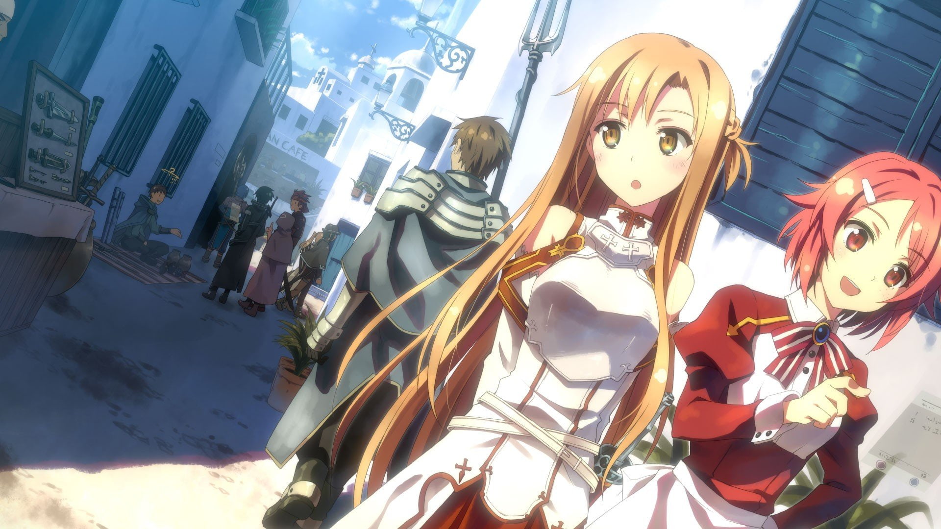 anime, girls, ayano, online, sword, yuuki, tatsuya, keiko, 1080P, art, asuna, HD Wallpaper