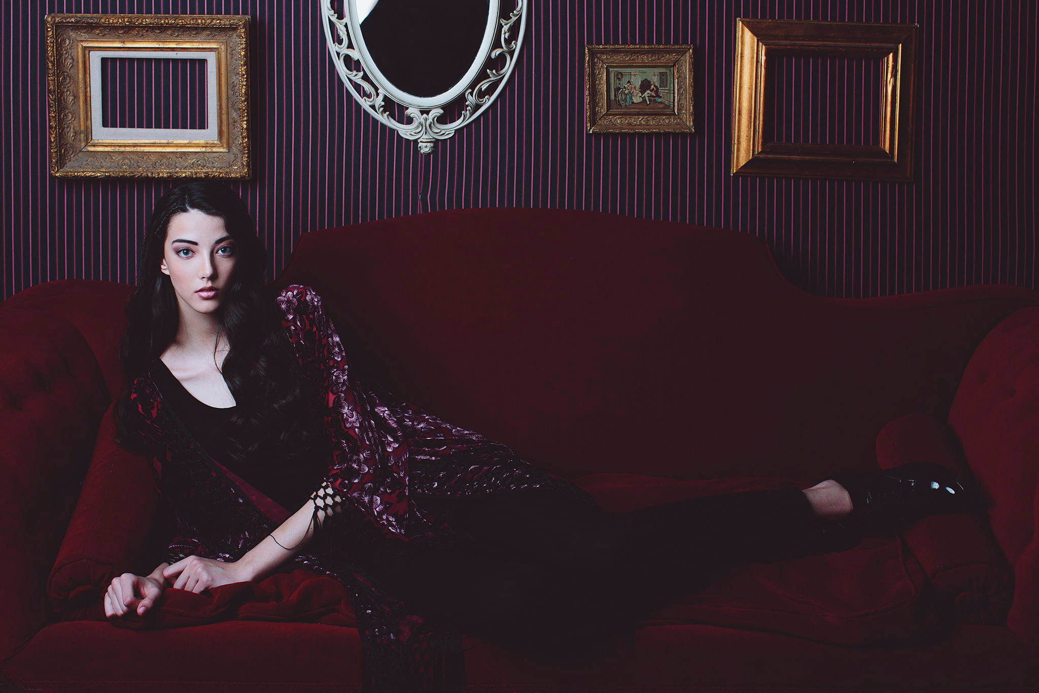 1080P, mirror, pictures, Gypsy, sofa, Gipsy style, HD Wallpaper