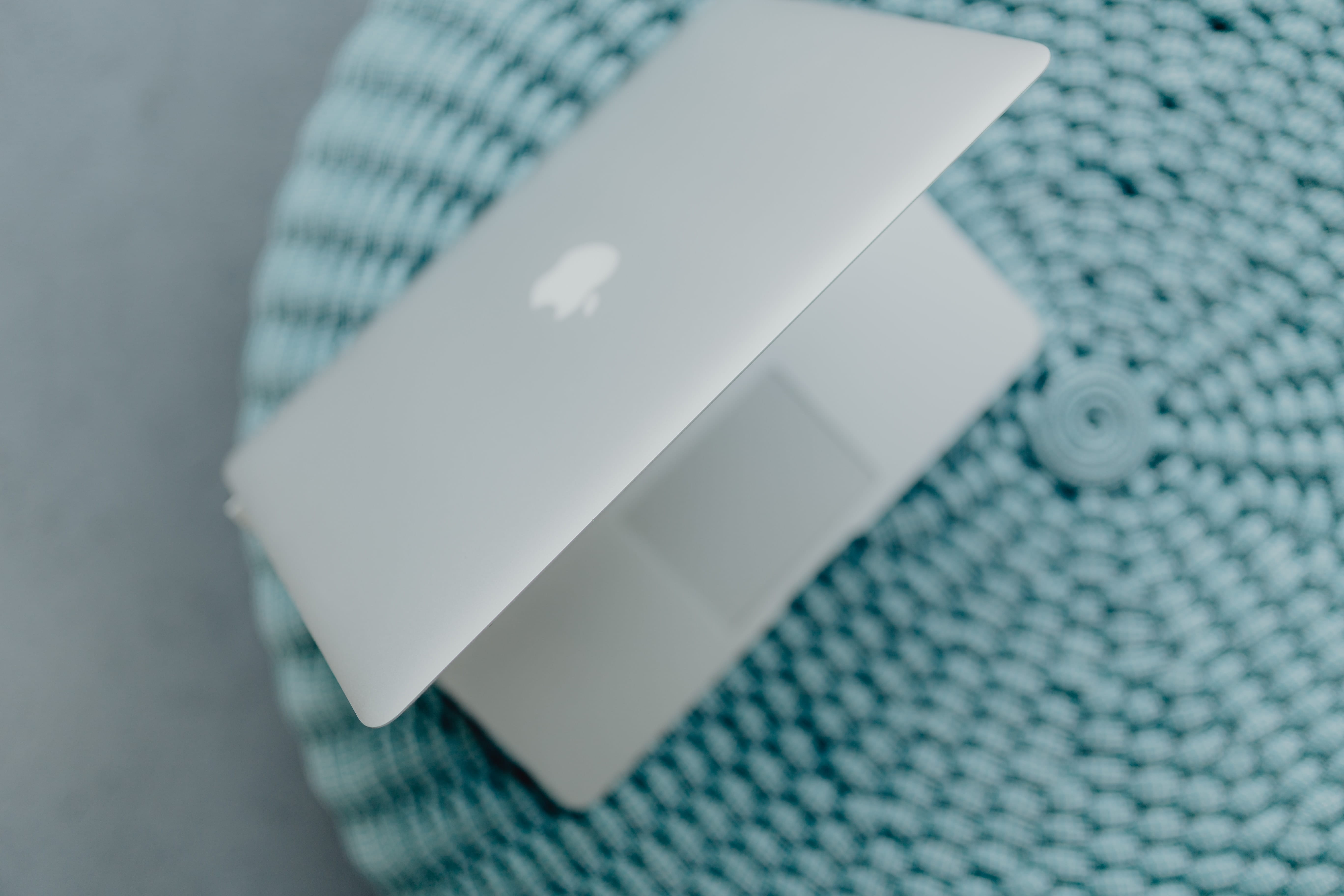no people, macbook, clothing, 5K, creativity, high angle view, close-up, pouf, indoors, paper, gray, tech, communication, connection, technology, business, HD Wallpaper
