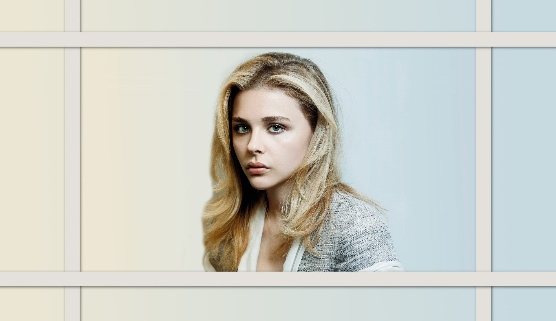 indoors, blond hair, picture frames, adult, beauty, long hair, young adult, one person, hairstyle, women, Chloë Grace Moretz, front view, hair, looking at camera, HD Wallpaper
