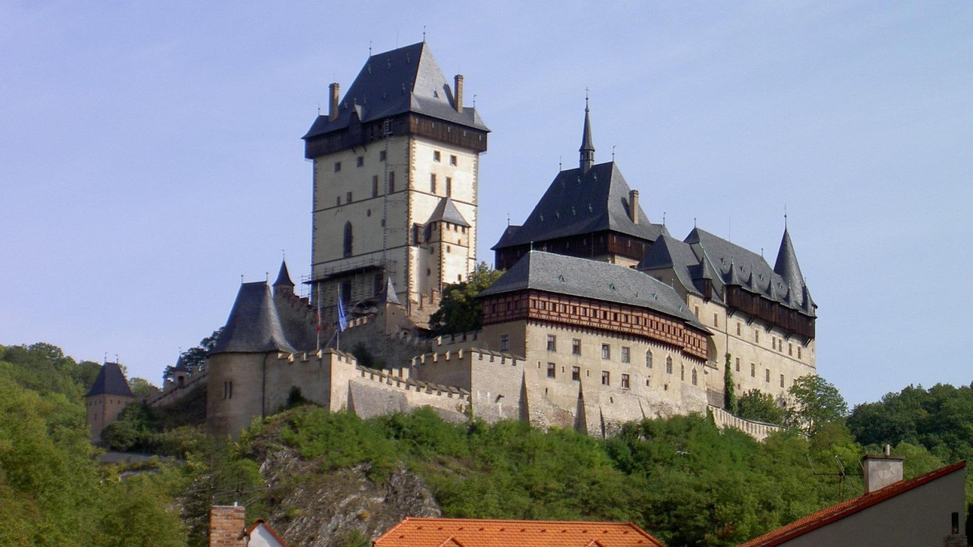 building, 1080P, castle, czech republic, nature and landscapes, karlstejn, HD Wallpaper