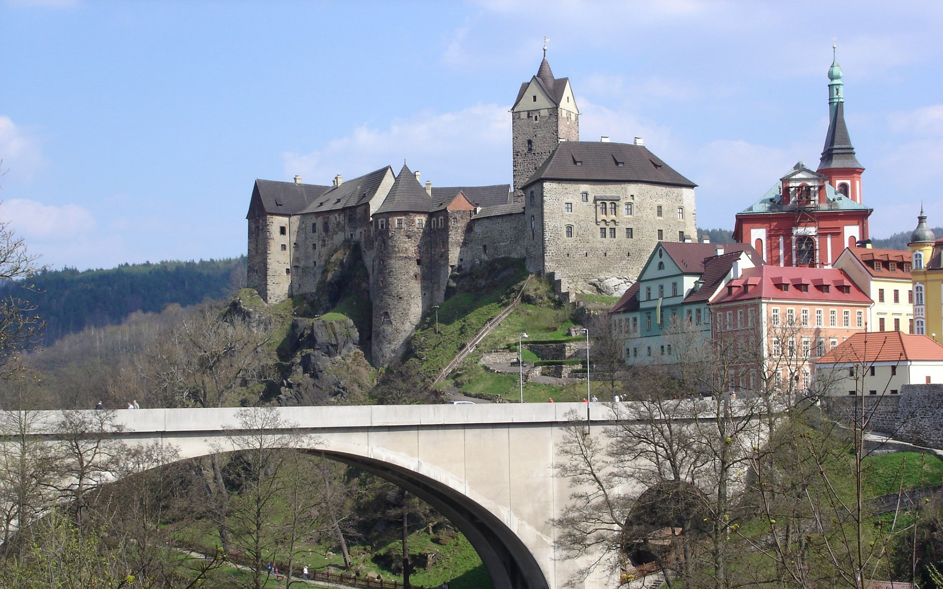 Czech Republic, 1080P, castle, nature, bridge, HD Wallpaper