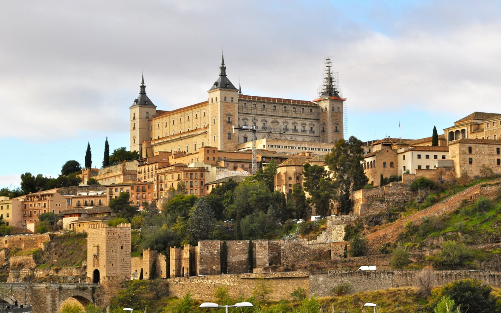 tourism, nature, scenics, alc, alcazar toledo, building, sky, church, tree, cityscape, town, europe, city, zar, outdoors, toledo, medieval, tower, built Structure, HD Wallpaper