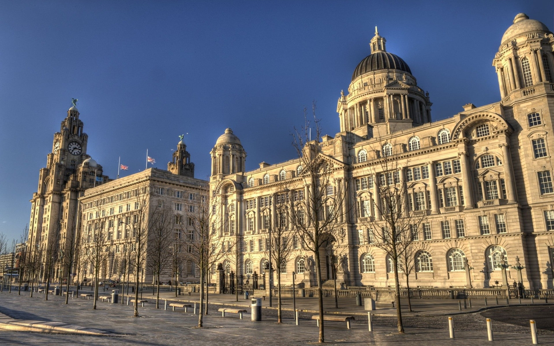 1080P, square, clock tower, Liverpool, city, old building, HD Wallpaper