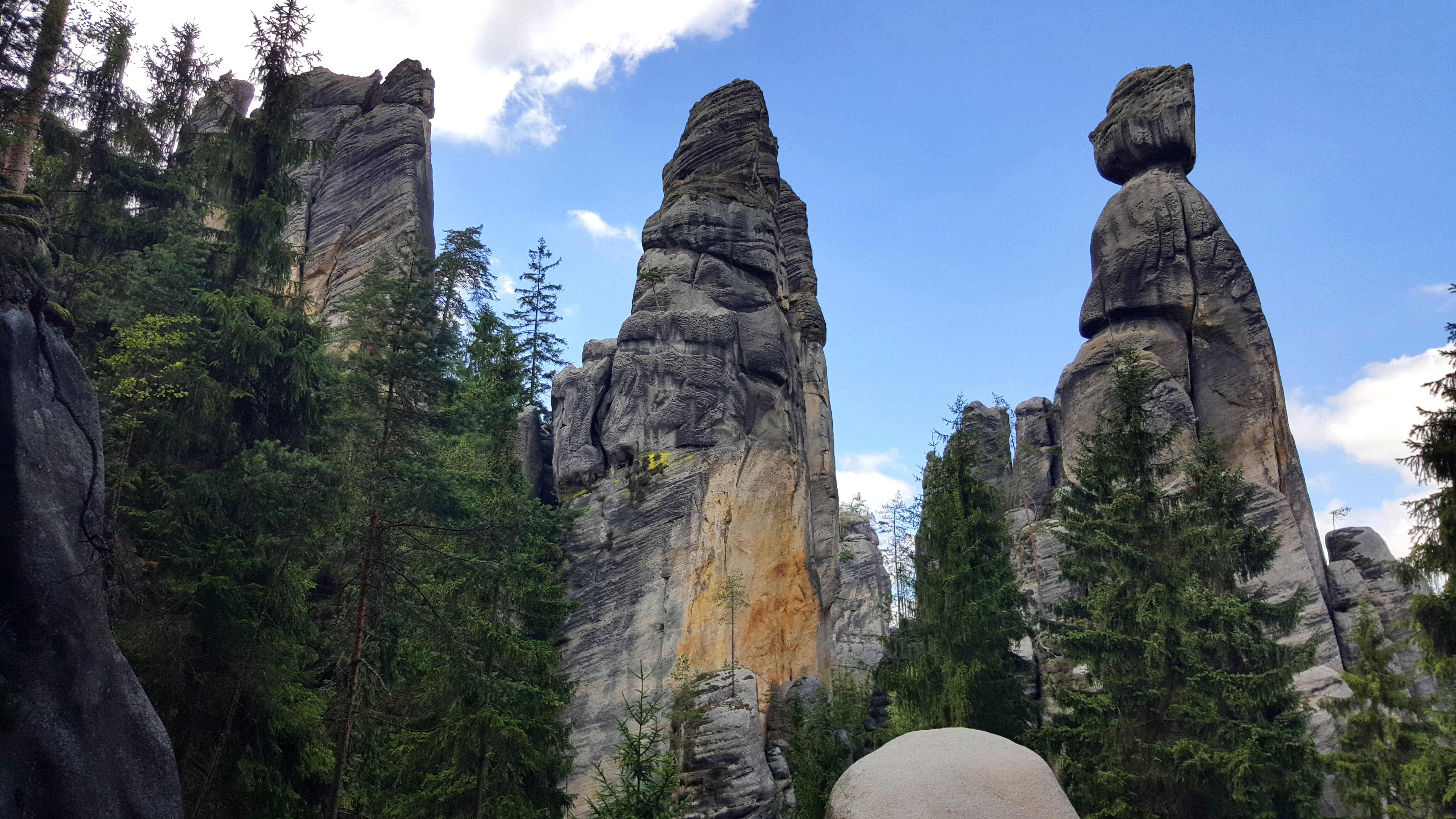 plant, rock formation, no people, solid, starostová, rock - object, land, 5K, religion, rock, outdoors, low angle view, sky, bohemia, human representation, HD Wallpaper