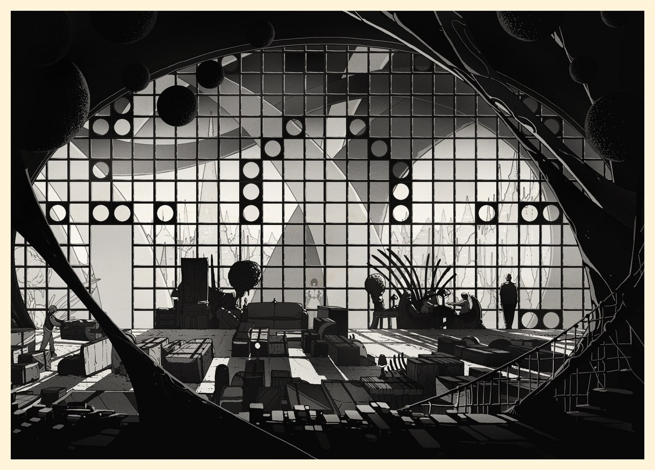 480P, Kilian Eng, artwork, monochrome, HD Wallpaper