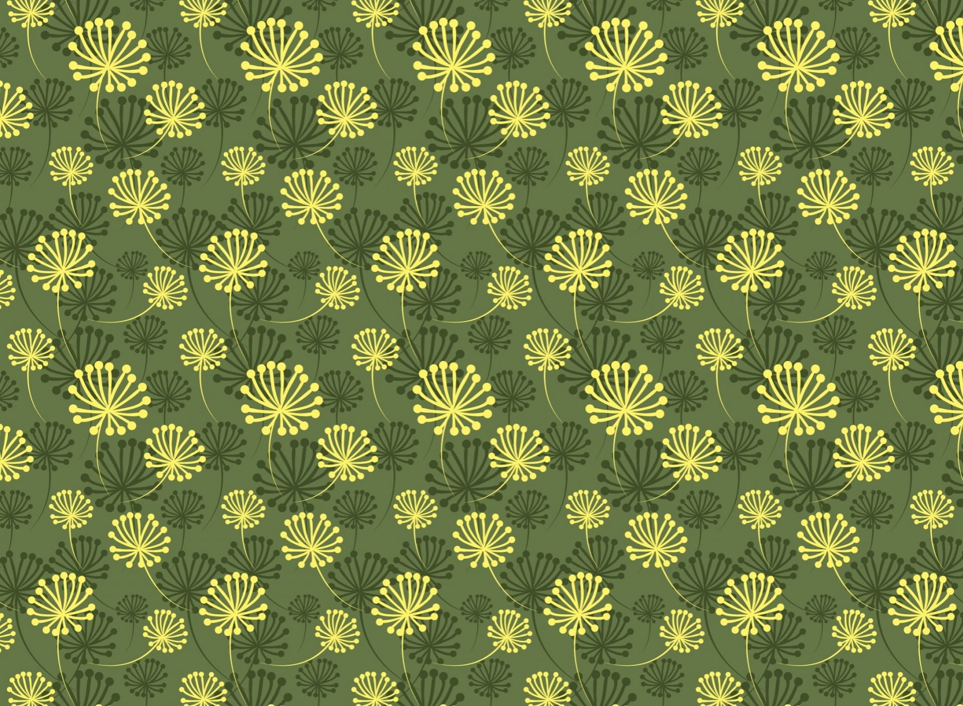high angle view, 1080P, pattern, yellow, floral pattern, rag, decoration, outdoors, no people, green color, close-up, day, full frame, green, HD Wallpaper