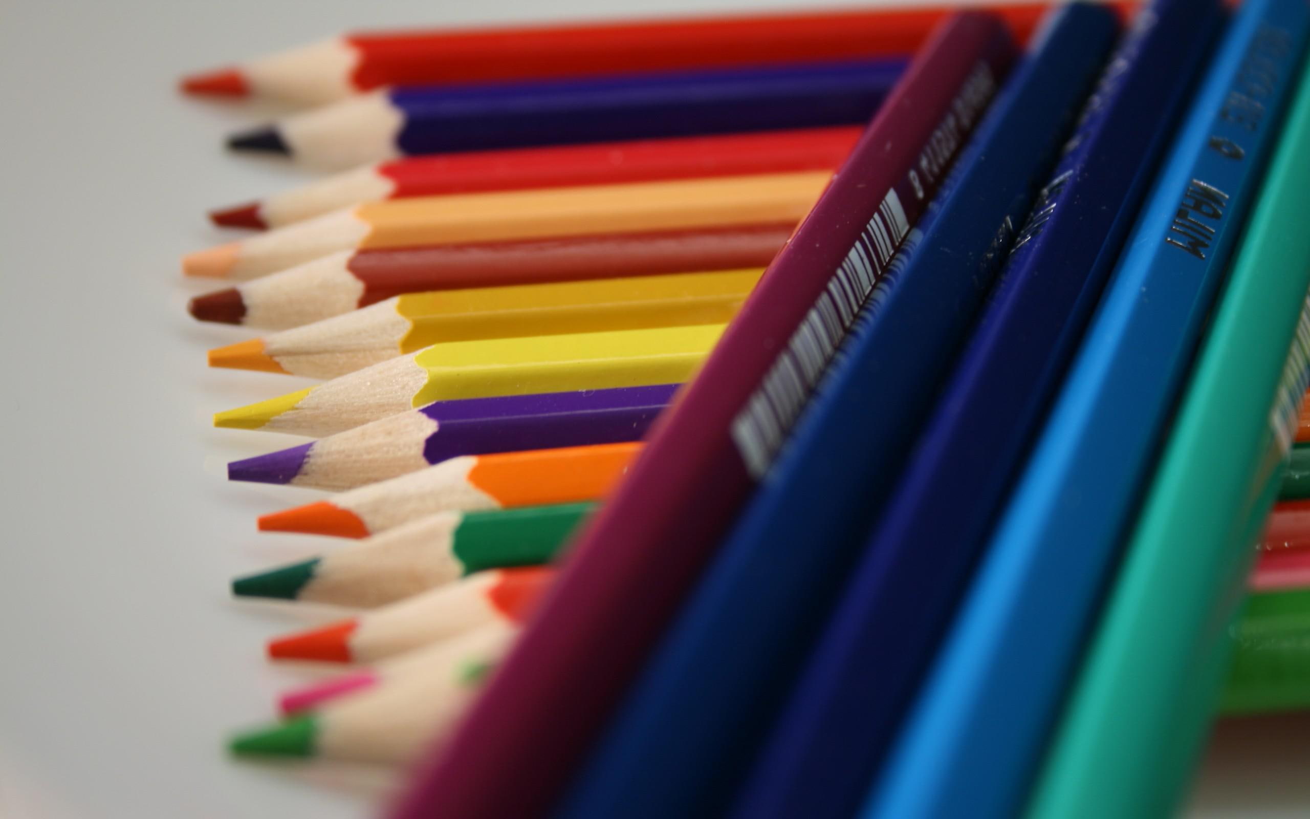 pencils, colored pencils, 2K, colorful, set, drawing, colored, HD Wallpaper
