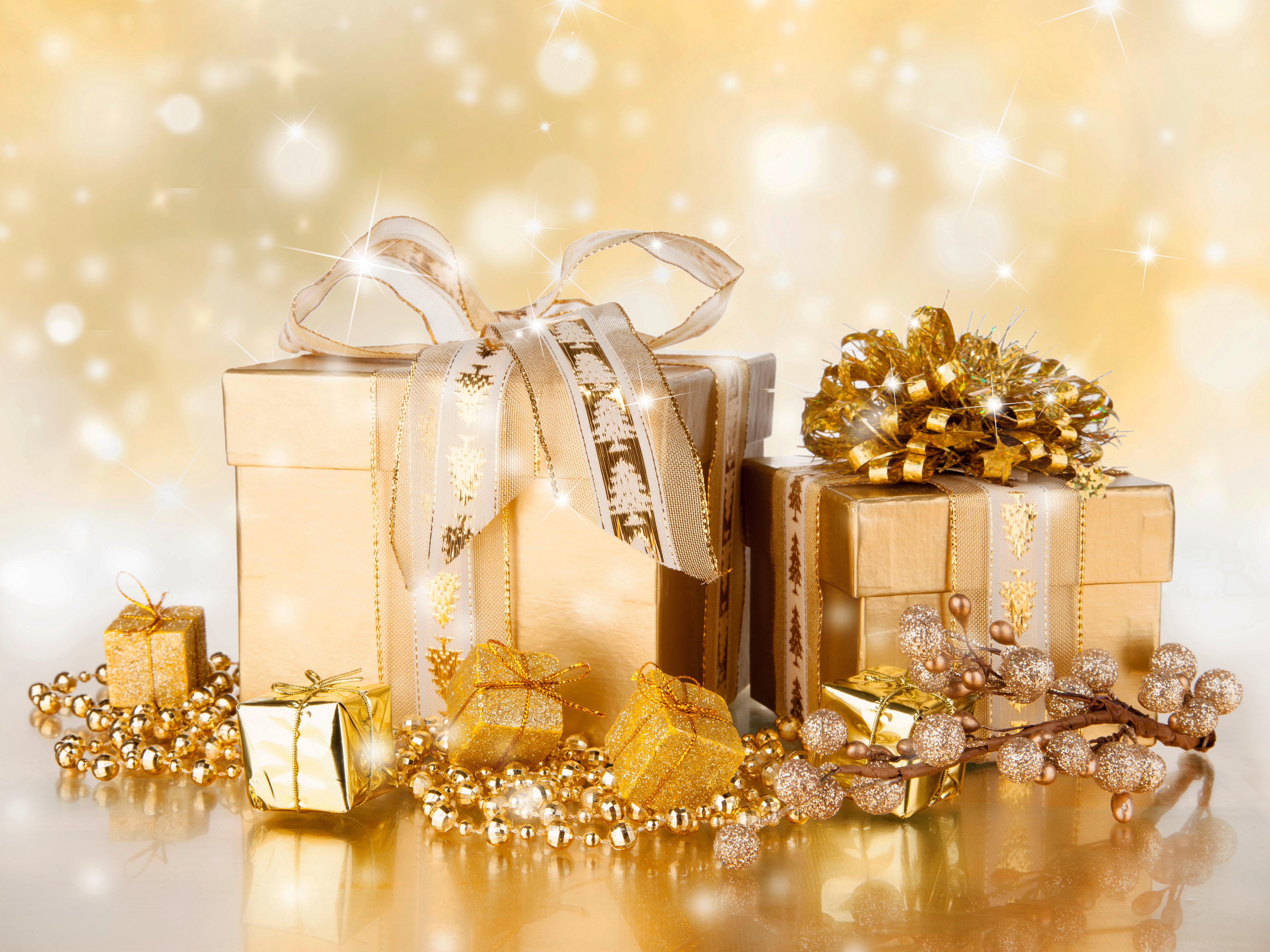 ribbon - sewing item, ornate, box - container, celebration event, christmas, Golden, holiday - event, no people, 4K, silver colored, tape, box, holiday, HD Wallpaper