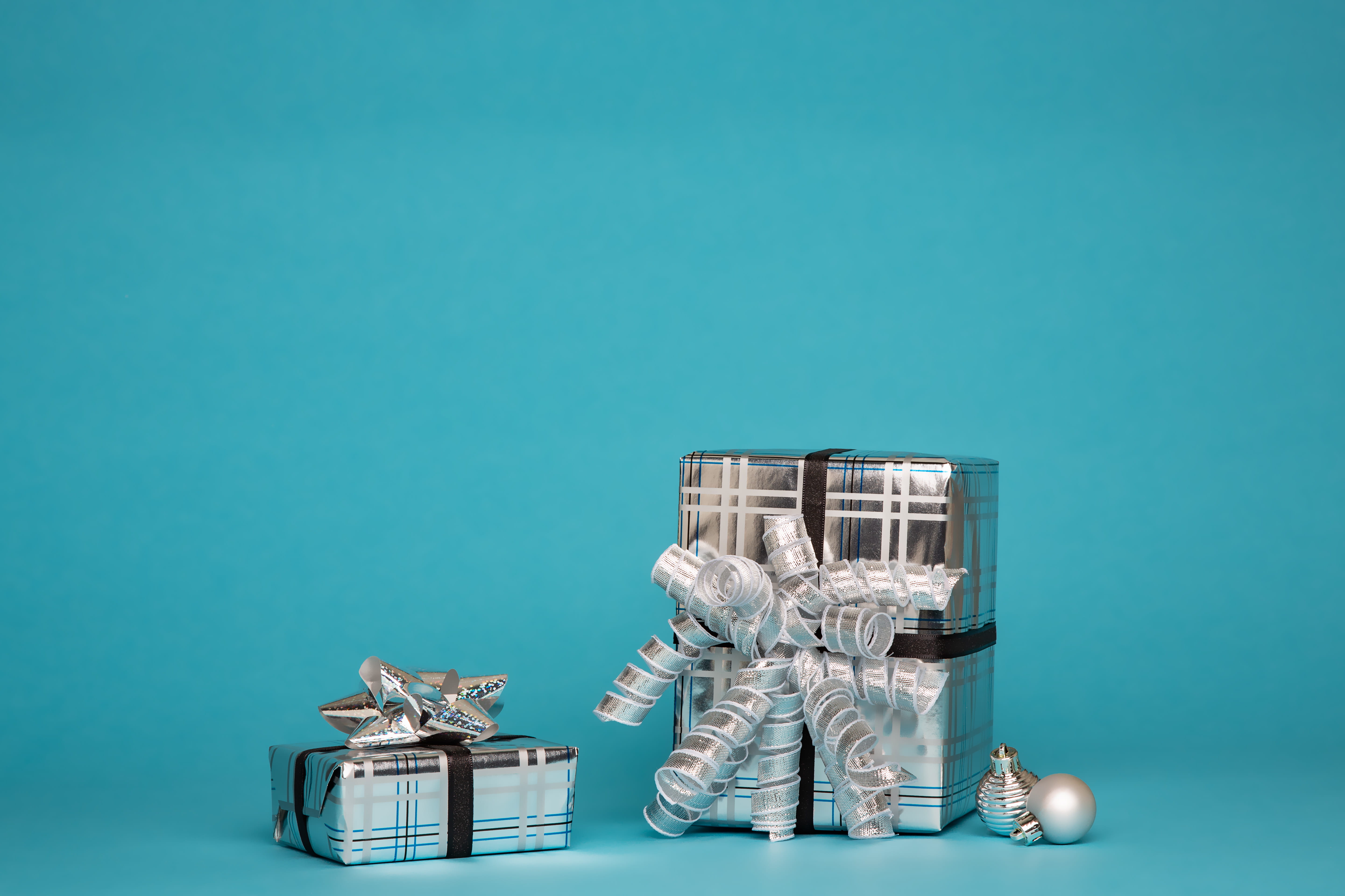 still life, table, surprise, blue, gift box, container, abundance, jar, stack, blue background, close-up, glass - material, boxes, large group of objects, HD Wallpaper