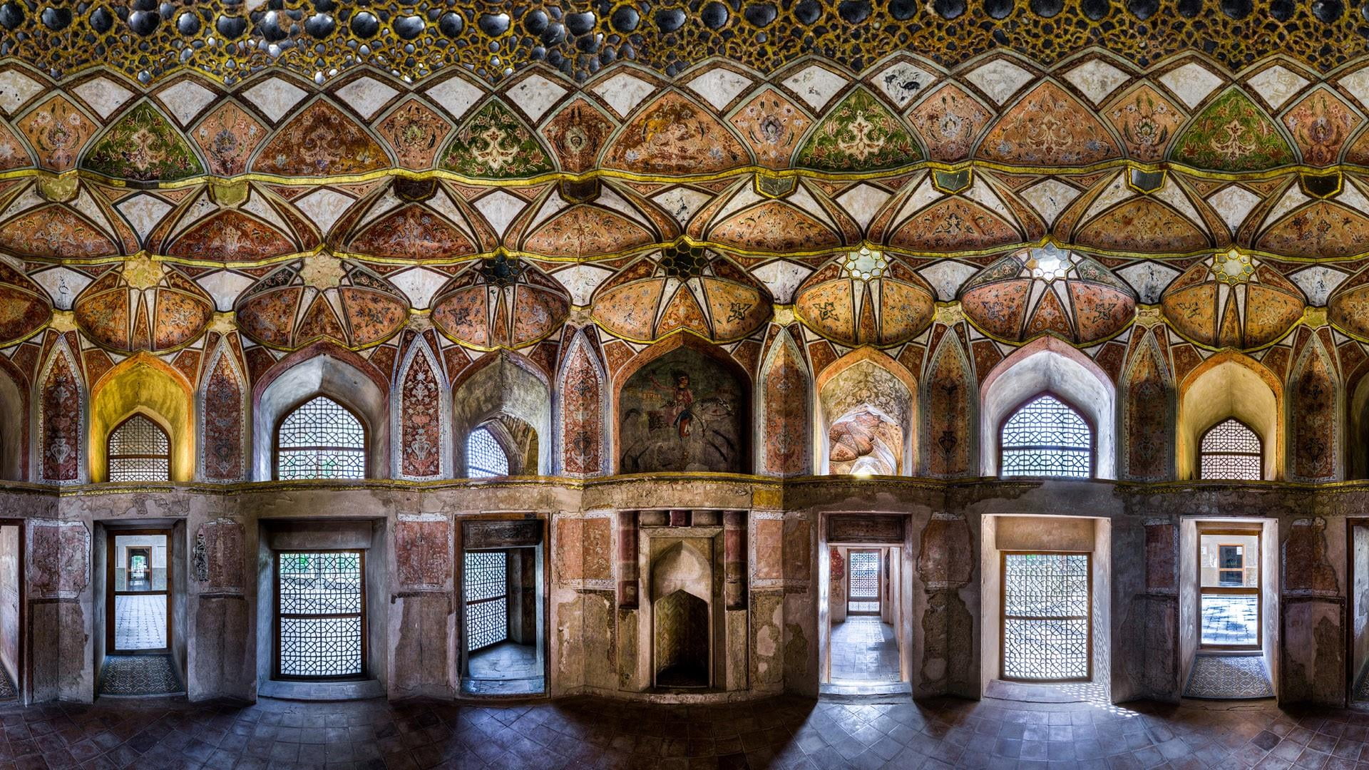 the past, window, day, built structure, architecture, spirituality, pattern, belief, iran, place of worship, building, architectural column, place, symmetry, HD Wallpaper