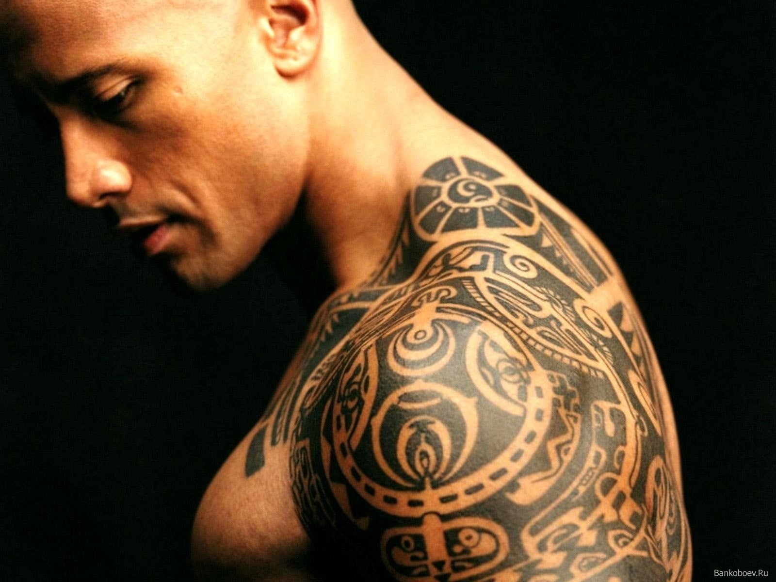 x, dwayne, wwe, johnson, art, rock, 720P, entertainment, actors, men, hd, people, world, wrestling, tattoos, HD Wallpaper