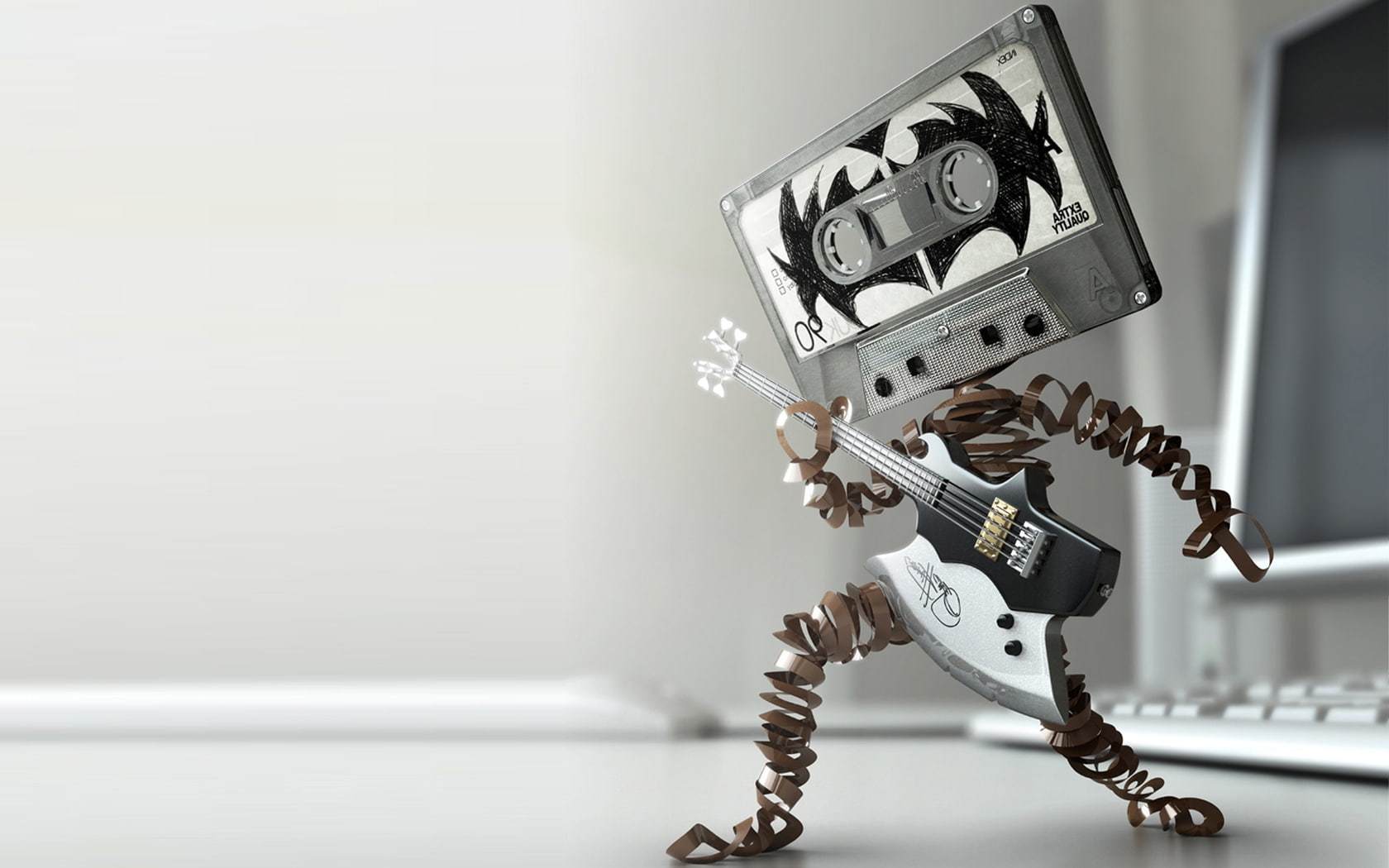 art, x, hd, guitars, bass, kiss, entertainment, cassette, band, Music, 720P, HD Wallpaper