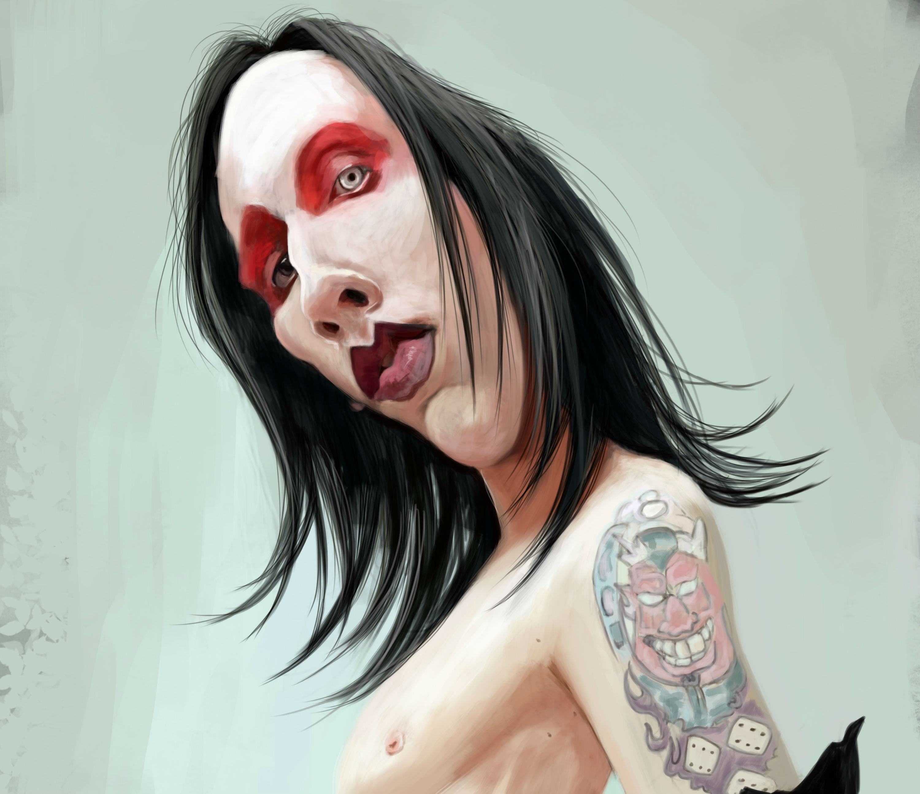 shock, glam, gothic, heavy, industrial, manson, metal, marilyn, rock, 2K, HD Wallpaper