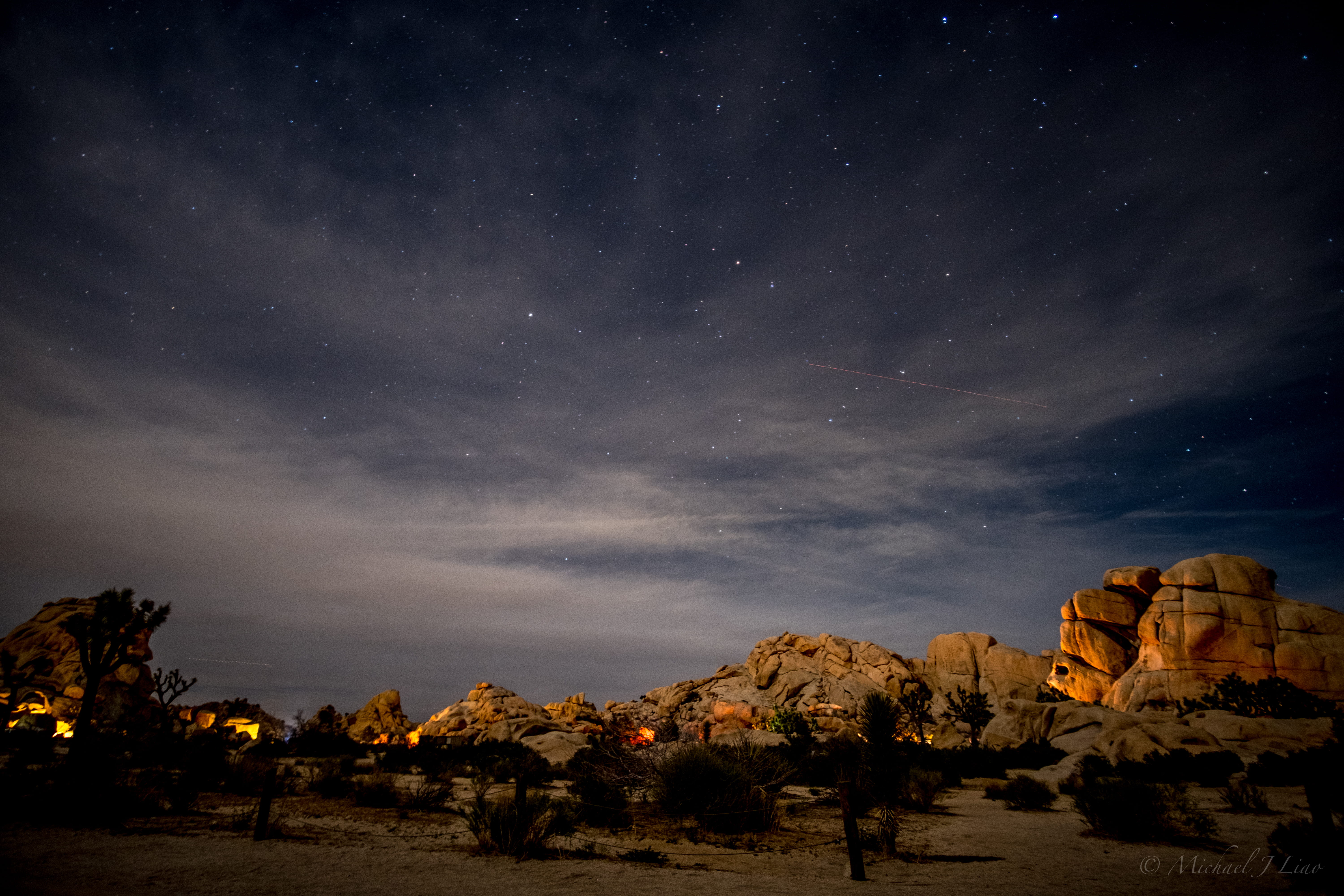 tranquil scene, rock, night sky, michael liao, sky, starry, outdoors, night, shooting star, galaxy, skies, environment, desert, formations, cloud - sky, HD Wallpaper