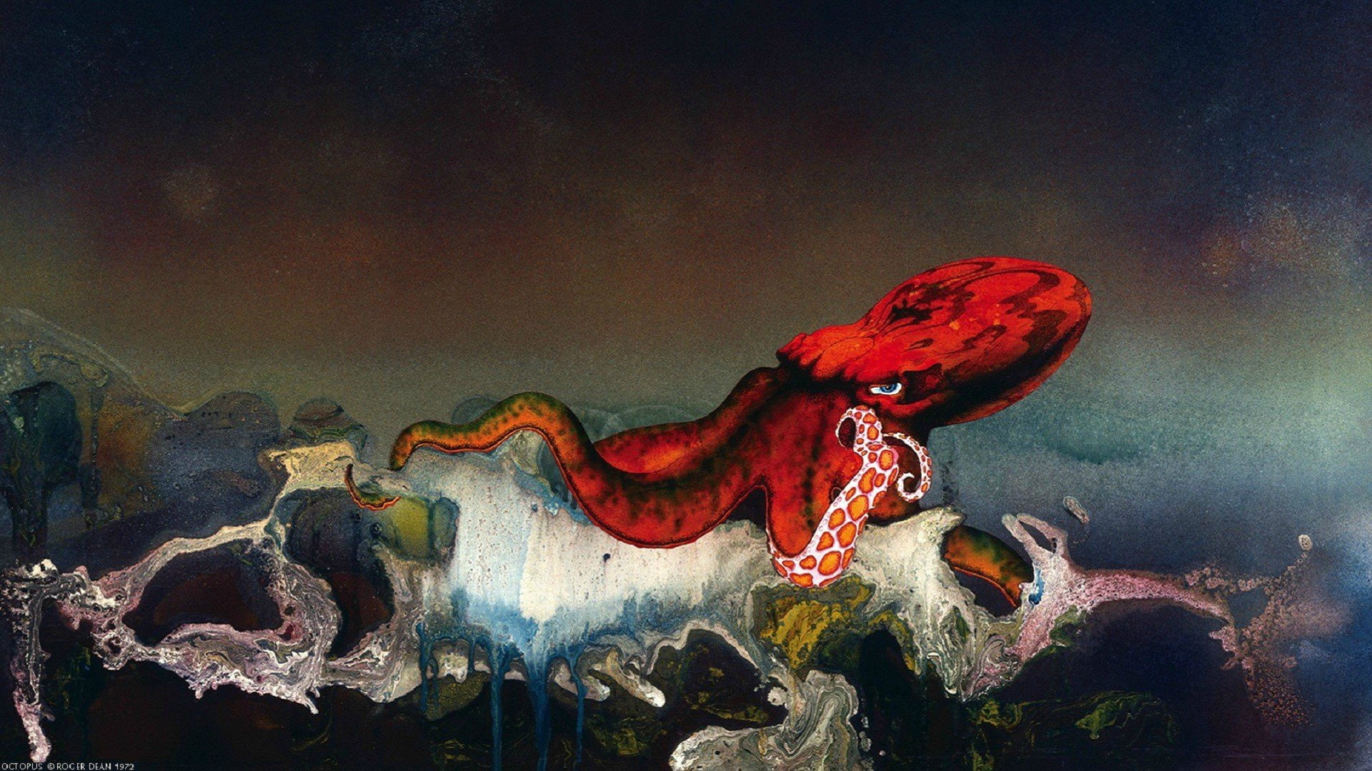 octopus, ship, digital, dean, 1080P, art, roger, HD Wallpaper