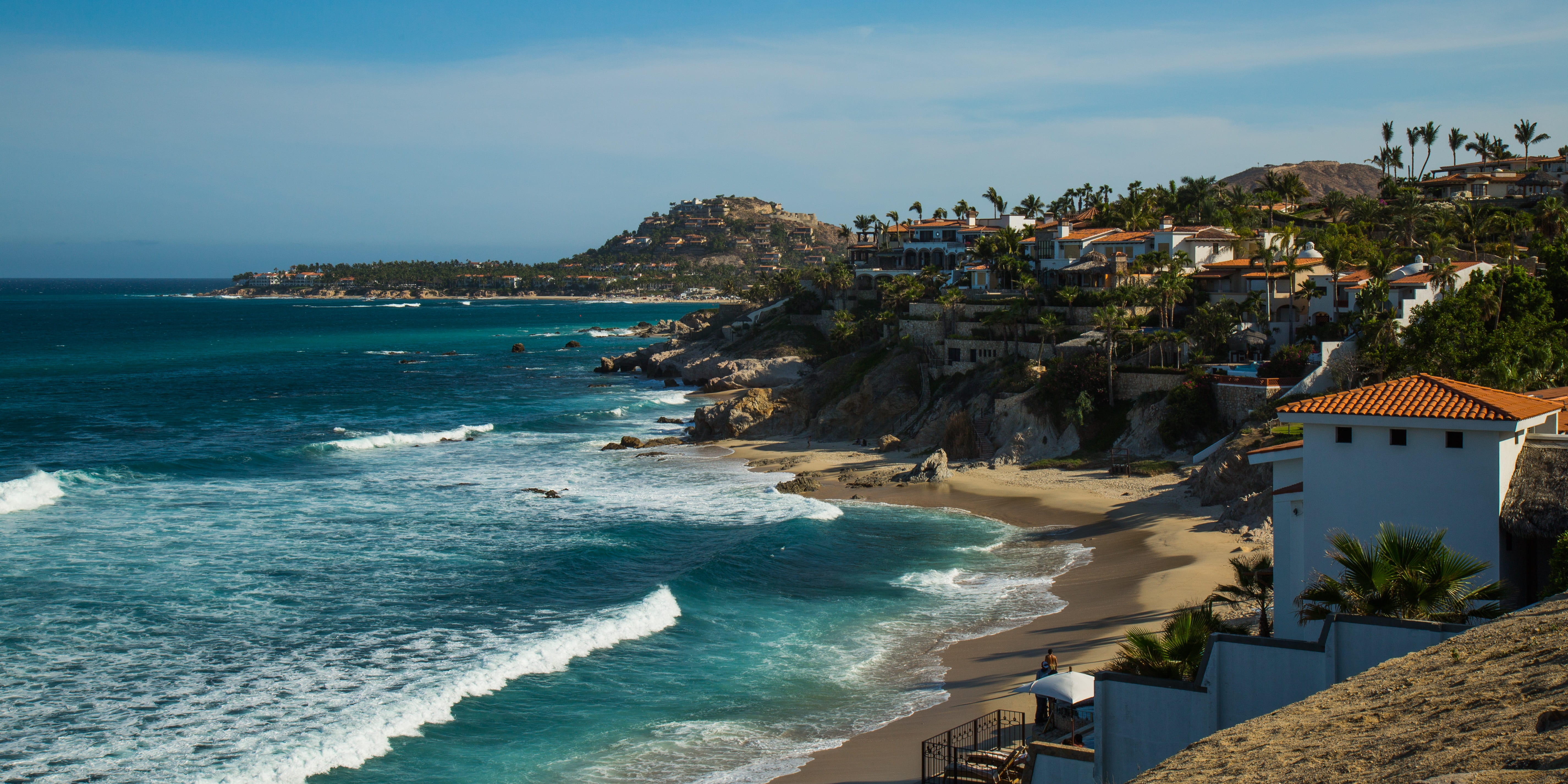 near, building, coastline, sea, day, built structure, land, white, nature, building exterior, 5K, wall, beauty in nature, beach, surfing, house, viewpoint, HD Wallpaper