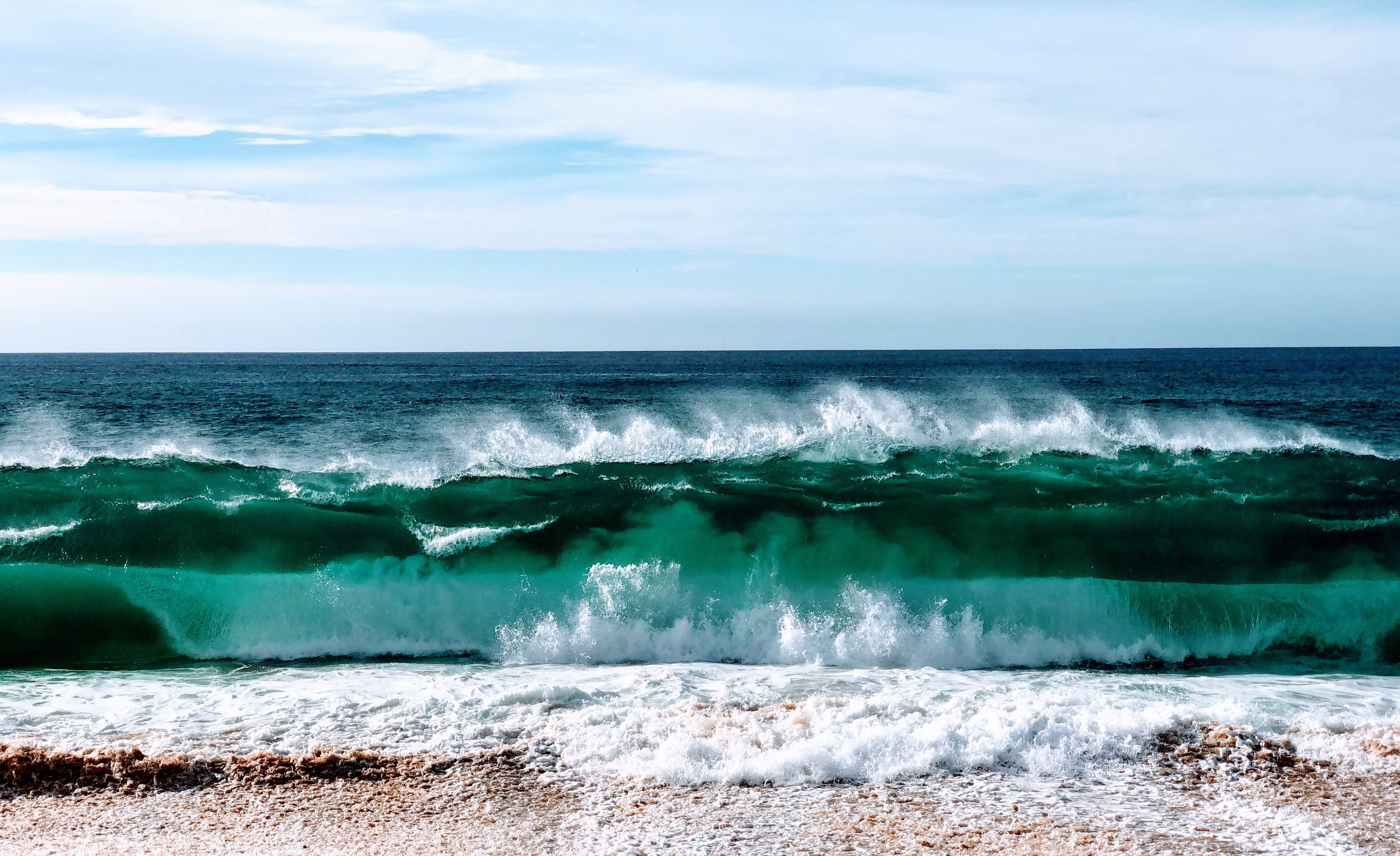 outdoors, sky, nature, scenics - nature, wave, cabo, sport, power in nature, land, beauty in nature, turquoise colored, cloud - sky, breaking, sea, 4K, HD Wallpaper
