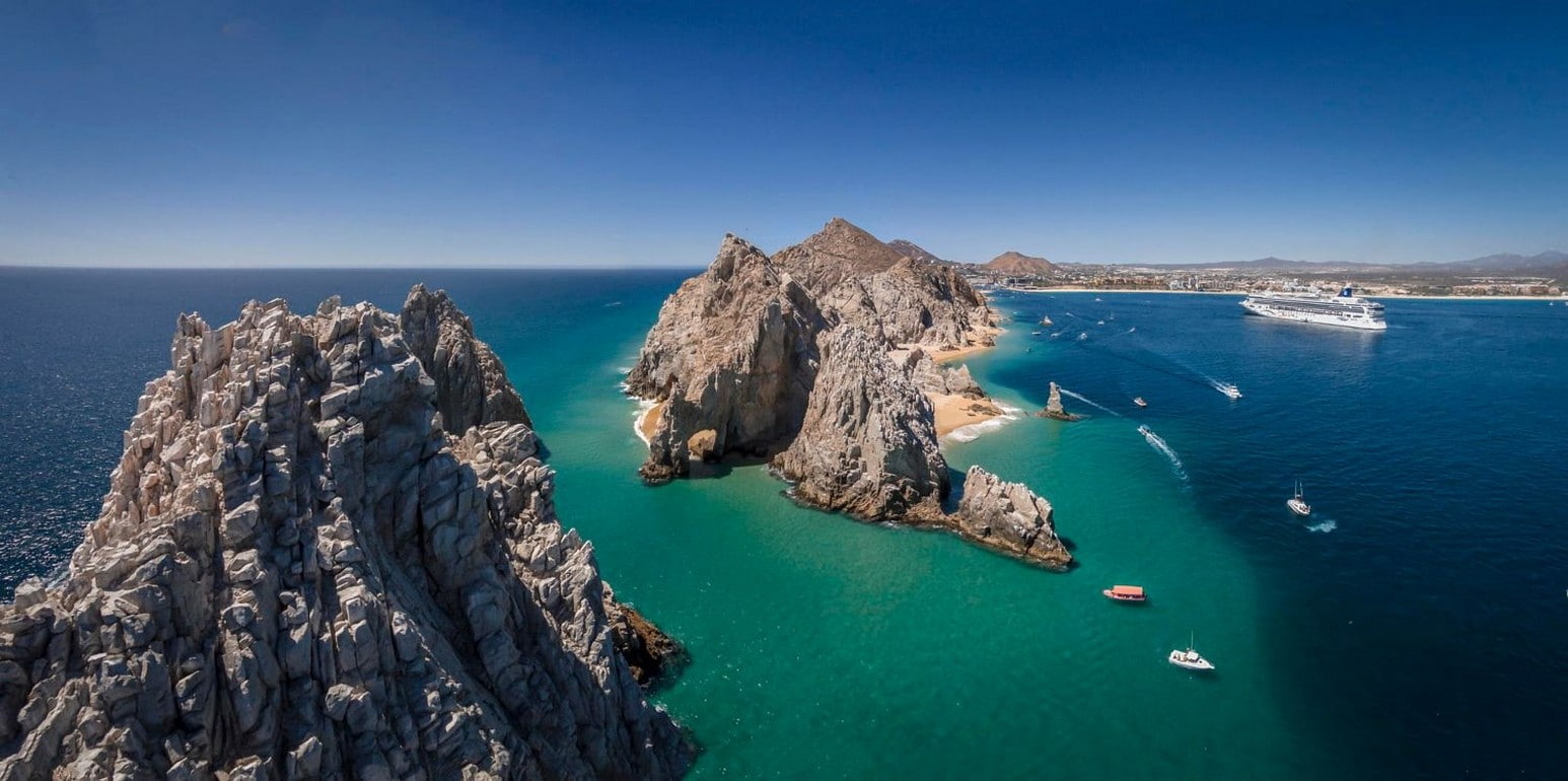 Aerial View, Cabo San Lucas, nature, rocks, 720P, boat, Mexico, landscape, photography, sea, Cruise Ship, beach, HD Wallpaper