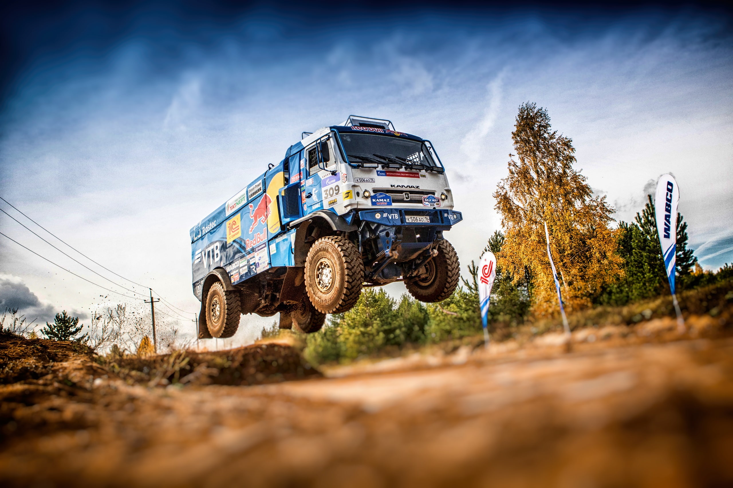 Rally, Red Bull, 2K, trucks, racing, jumping, dirt, vehicle, HD Wallpaper