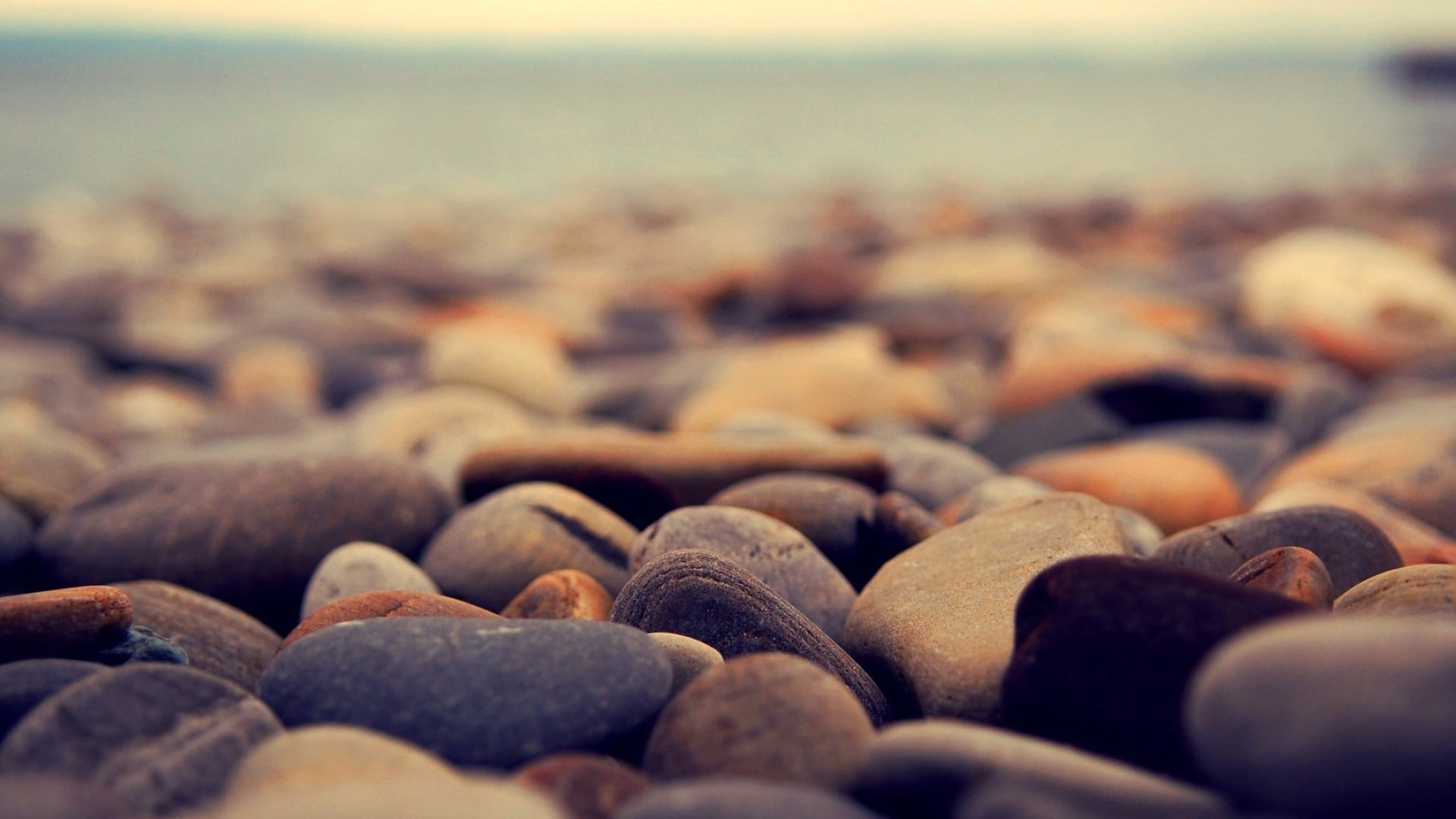 1080P, healthy eating, backgrounds, pile, food, large group of objects, food and drink, stones, selective focus, water, no people, rocks, sky, beach, nature, HD Wallpaper