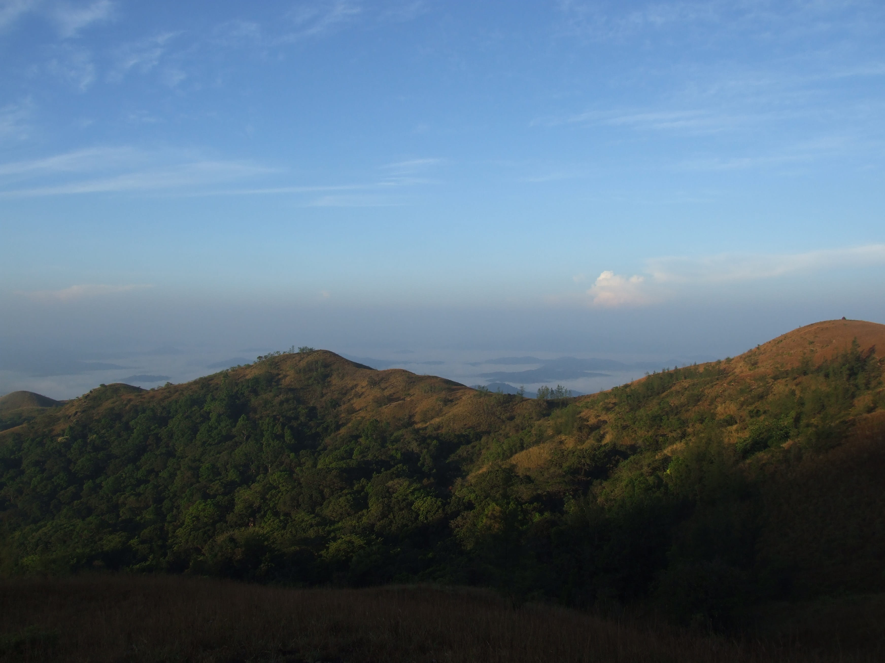 cloud - sky, 2K, green color, mountain, weather, land, bright, Forests, morning, idyllic, western ghats, outside, scenics - nature, outdoors, sunlight, HD Wallpaper