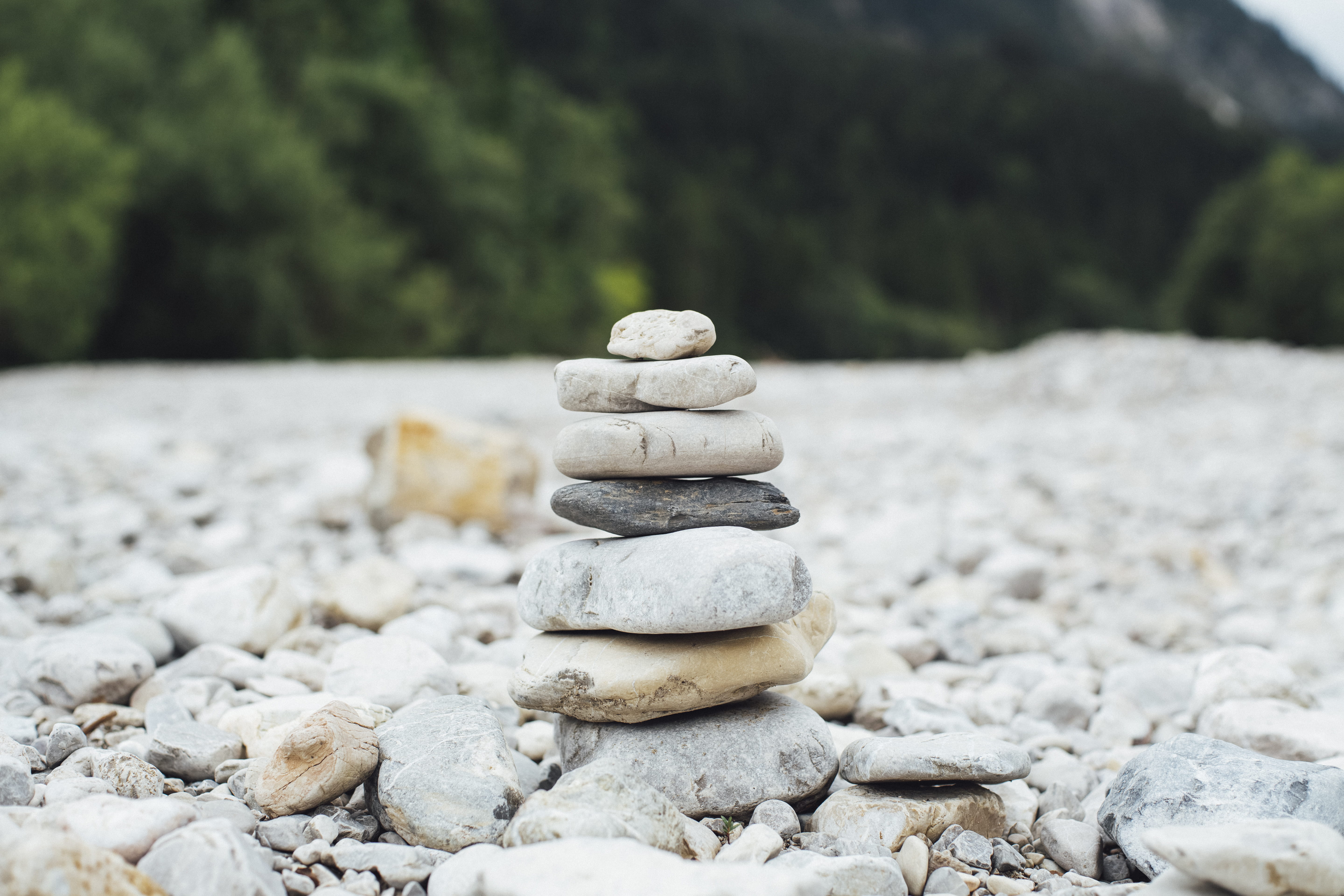 balance, stone - Object, blur, talisman, stream, backgrounds, rock - Object, relaxation, ideas, buddhism, blue, stacking, no People, bokeh, sea, zen-like, HD Wallpaper