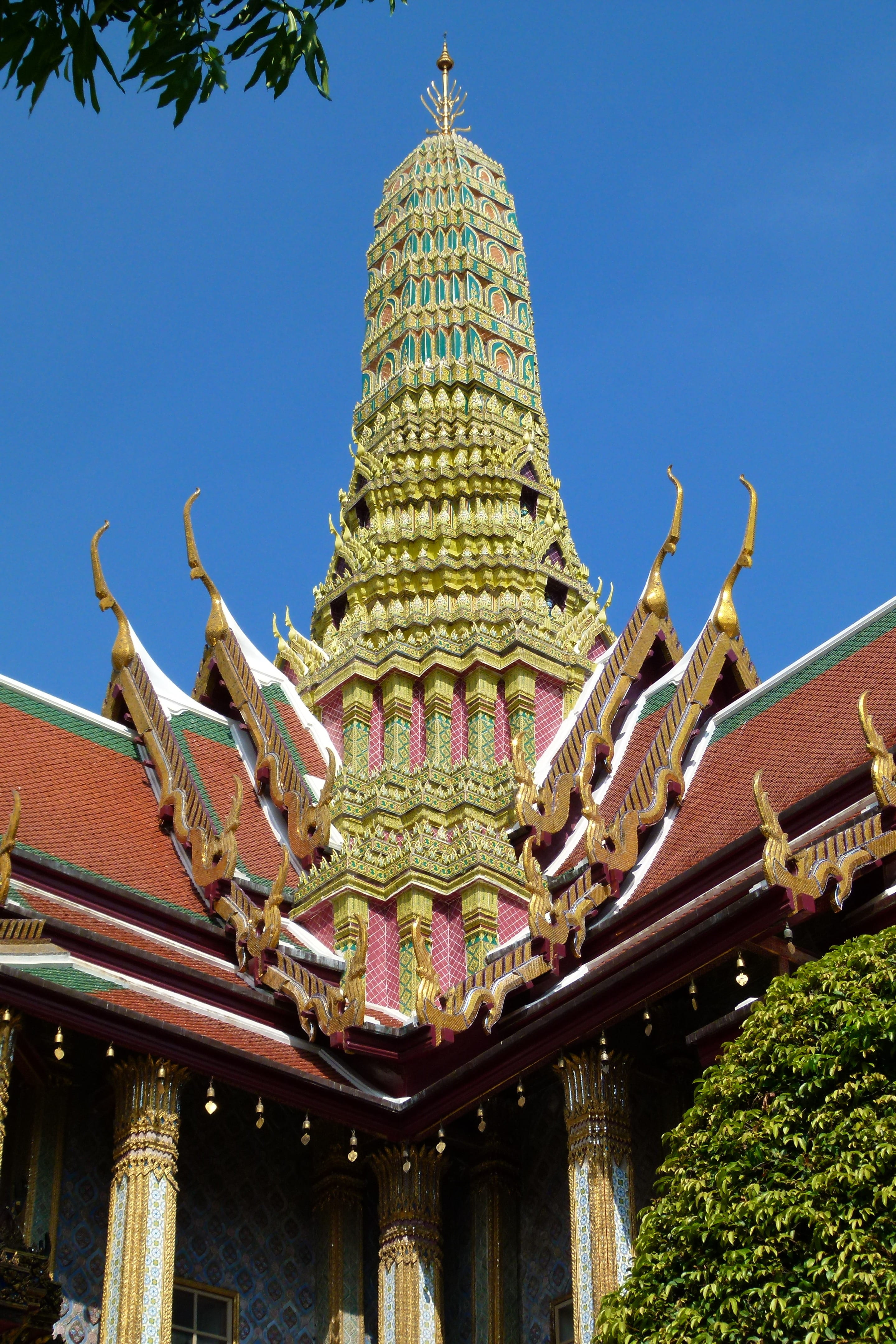 sky, architecture, religion, Asia, nature, outdoors, building, low angle view, place of worship, building exterior, blue, Gilded, built structure, Temple, Phone HD Wallpaper