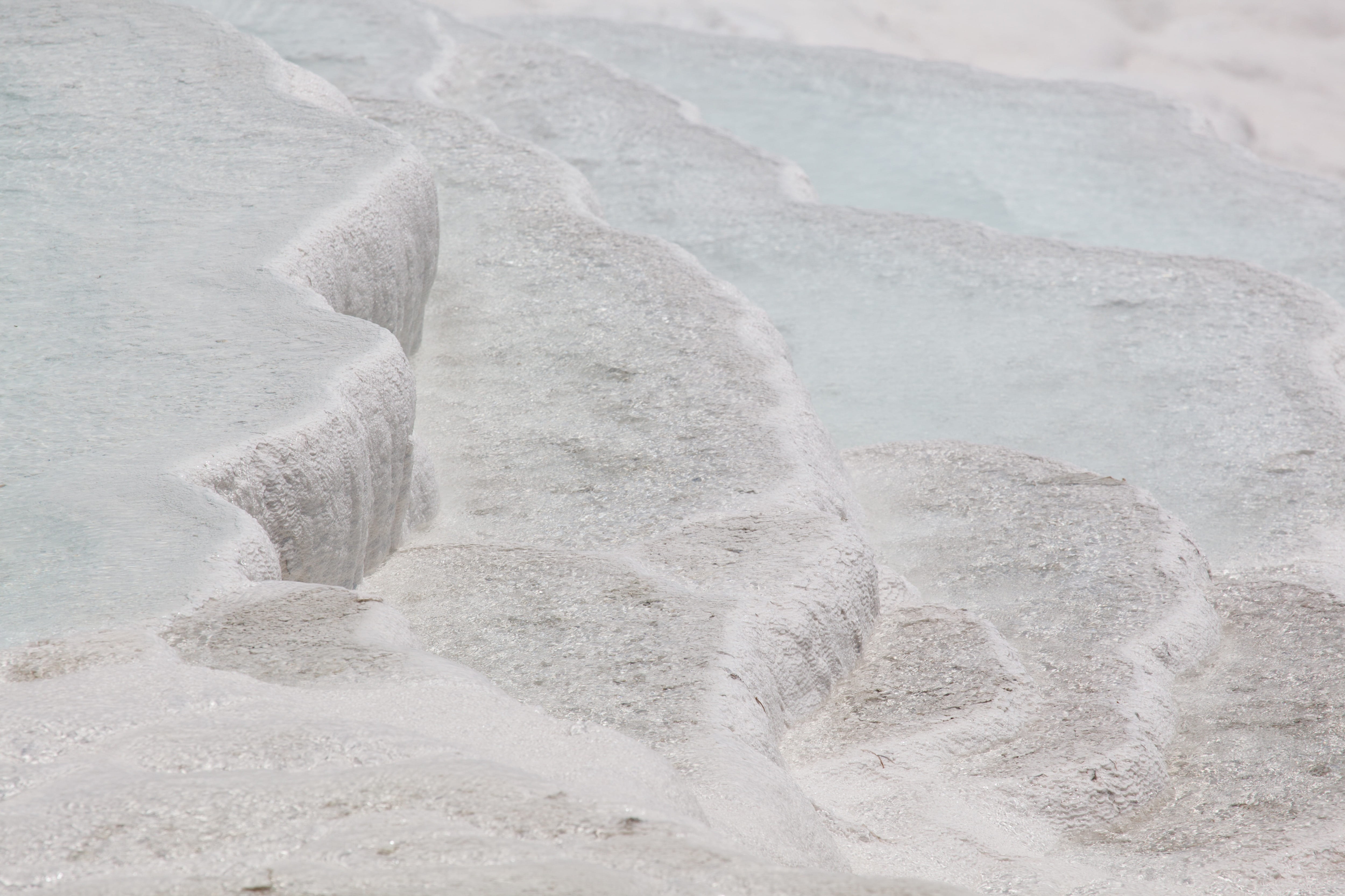 pool, limestone, turkish, ice, nature, turkey, beach, cold temperature, famous, pamukkale, Geological, winter, 4K, tranquility, Calcium, terrace, scenics - nature, HD Wallpaper