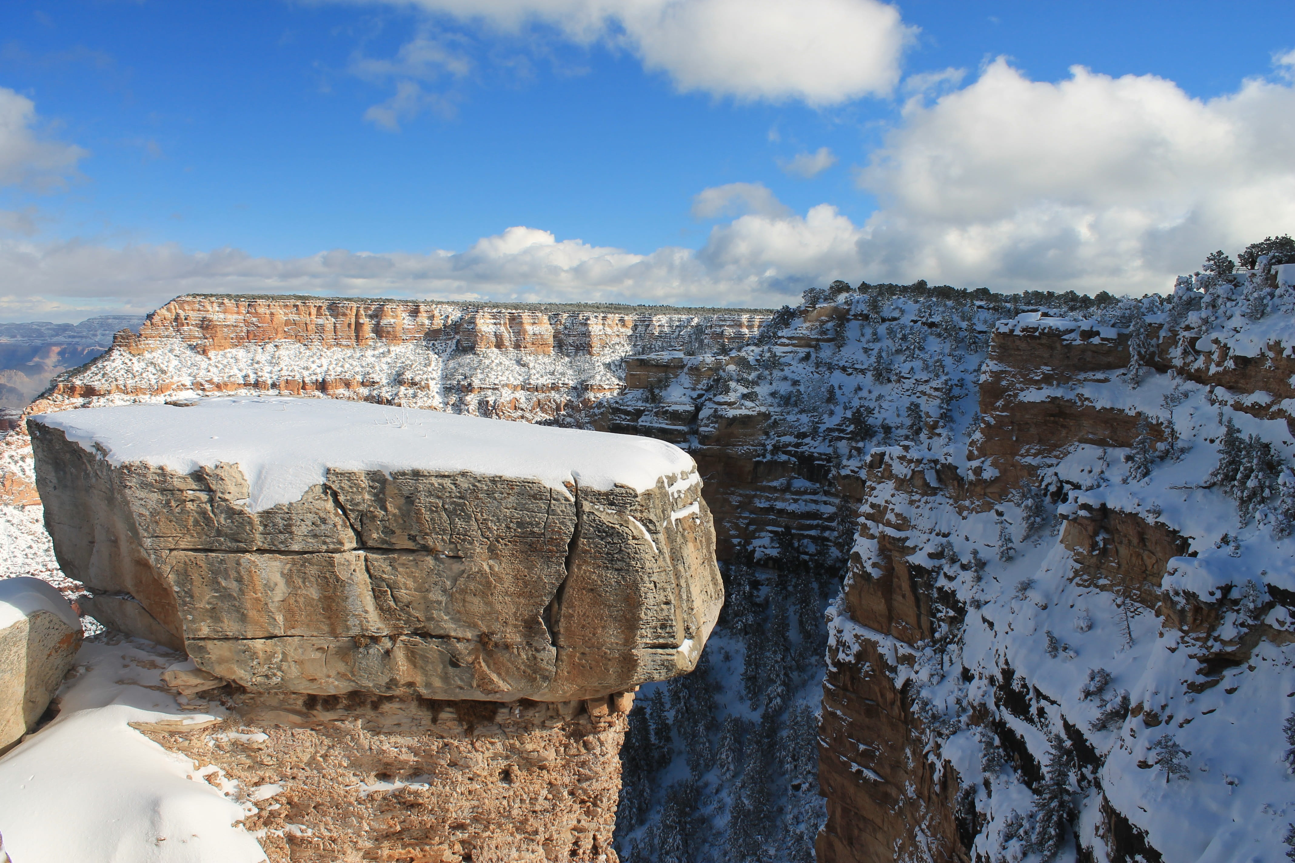 wilderness, nature, frosty, winter, sky, mountain, tranquil scene, frozen, cloud - sky, national, 4K, canyon, grand canyon, no people, cliff, wall, summer, HD Wallpaper
