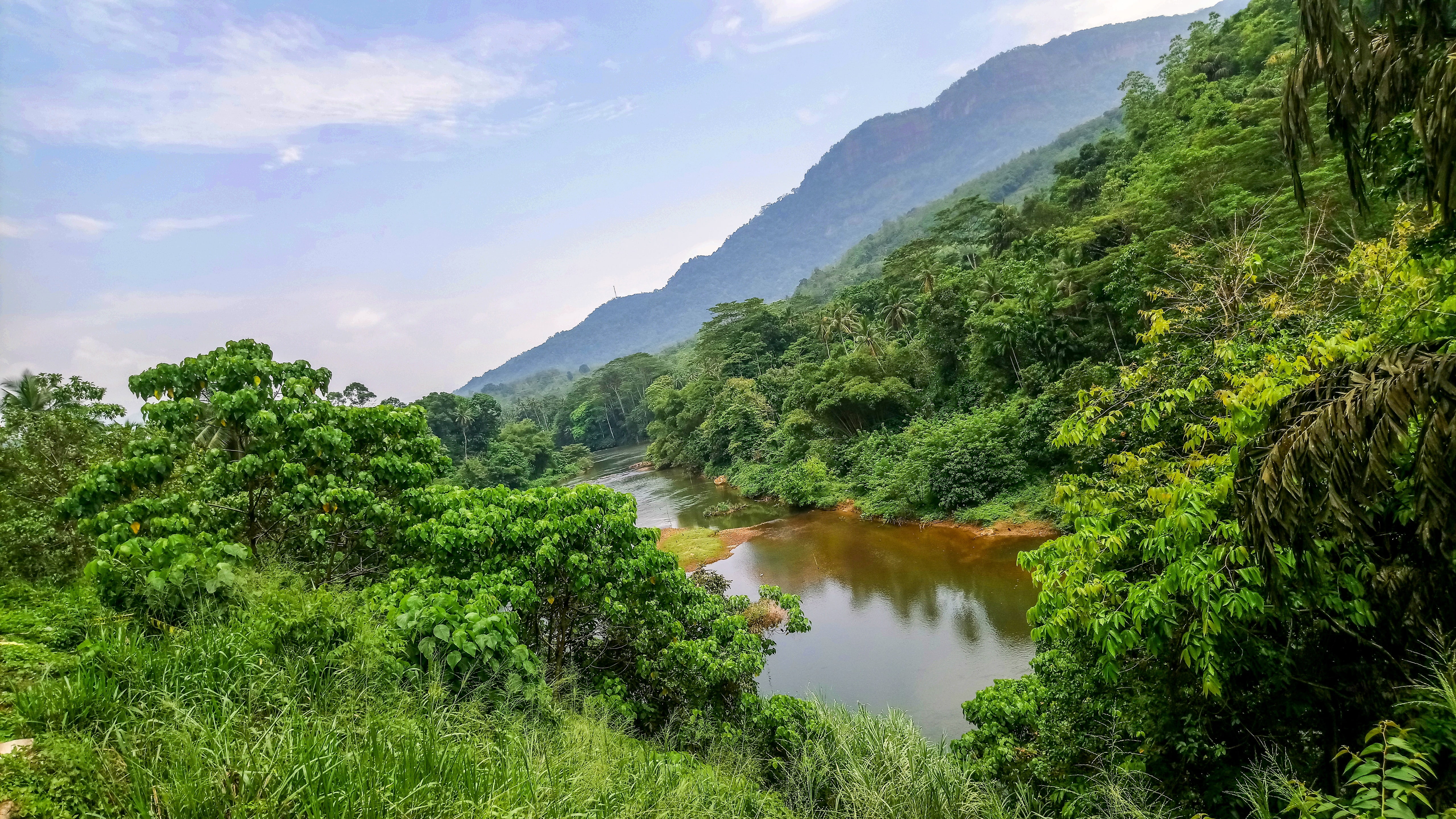 sri lanka, landscape, day, lake, beauty in nature, river, growth, outdoors, tranquil scene, tree, reflection, 5K, sky, kithulgala, no people, mountain, HD Wallpaper