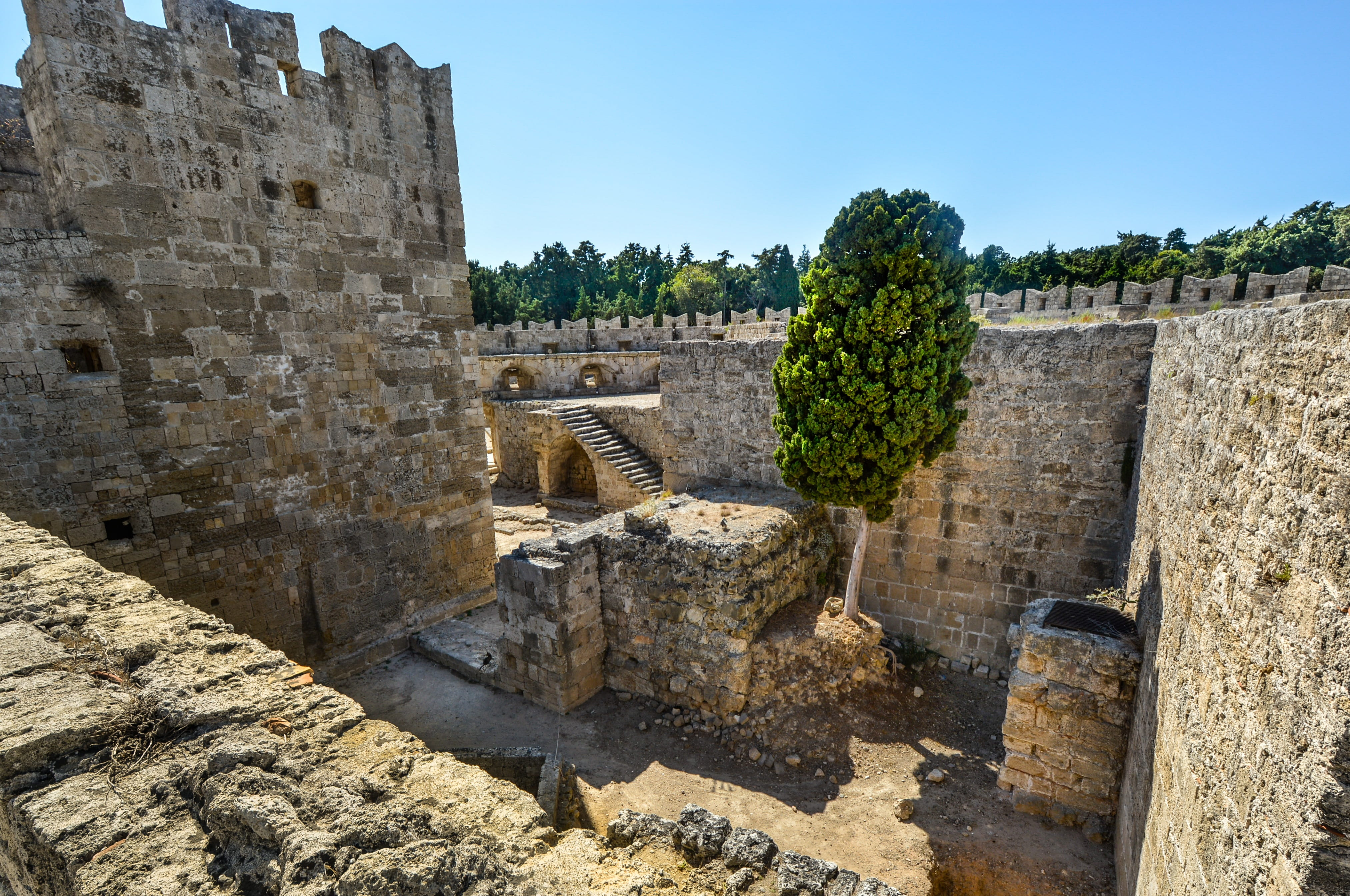 Ruins, no people, outdoors, historical, Greece, medieval, the past, architecture, stone wall, Cat, nature, fortification, travel, travel destinations, ancient, HD Wallpaper