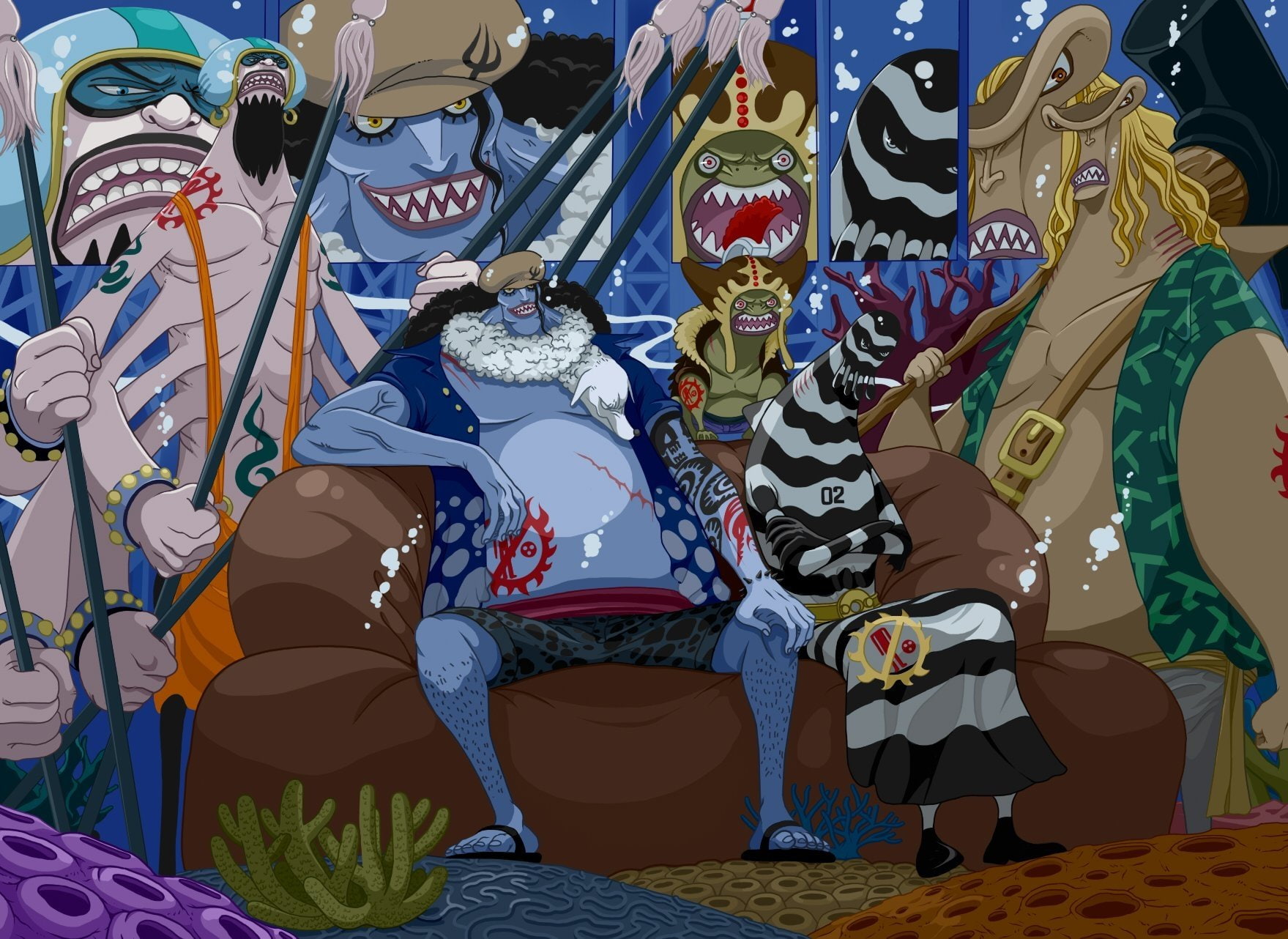 Dosun (One Piece), 720P, Ikaros Much (One Piece), Daruma (One Piece), One Piece, Hody Jones (One Piece), Zeo (One Piece), Anime, HD Wallpaper
