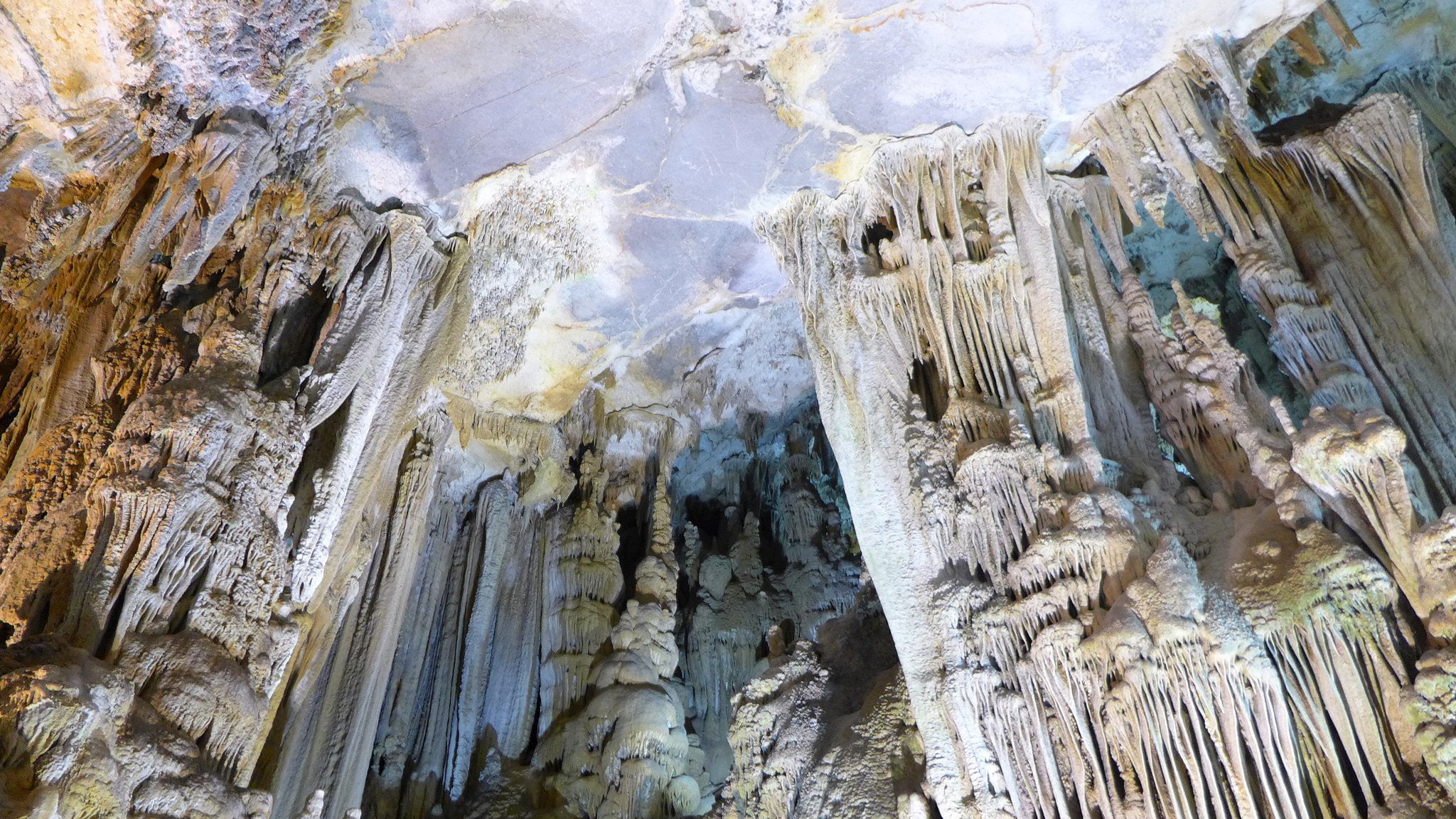1080P, terre, stalagmites, cave, land, entrance, sous, grotto, HD Wallpaper