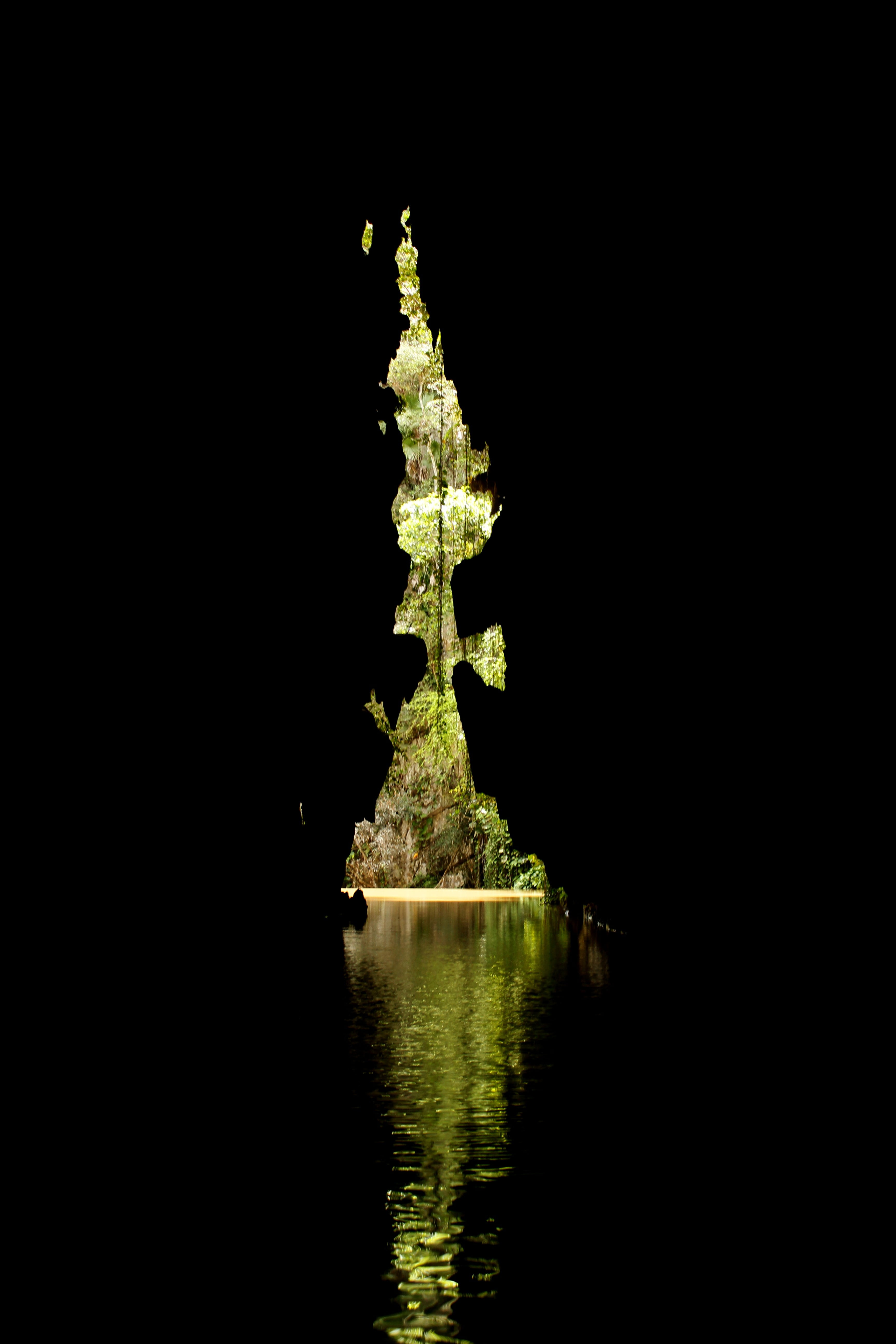 cave, travel destinations, river, underground, waterfront, black background, river cave, architecture, sky, no people, tourism, illuminated, night, built structure, Phone HD Wallpaper