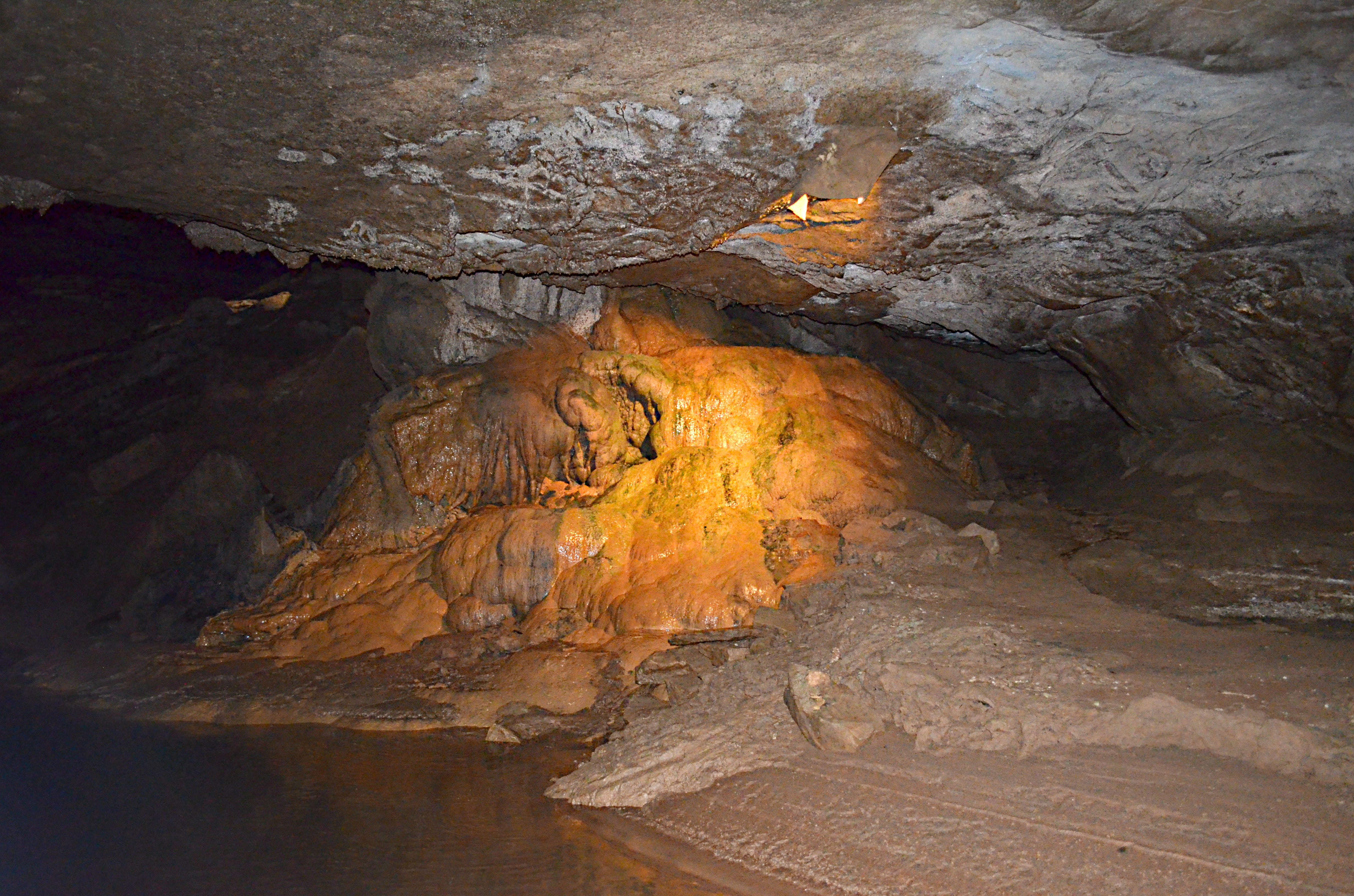 river, stalactite, solid, travel destinations, history, bowling, travel, lost, cave, illuminated, boat, geology, Lost River Cave, water, kentucky, green, HD Wallpaper