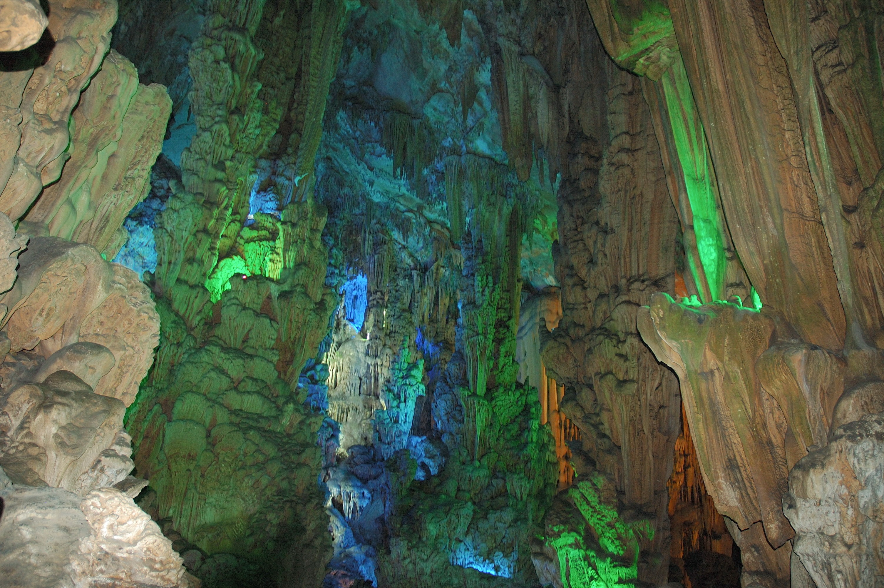 outdoors, eroded, full frame, underground, grotto - Cave, stalagmite, nature, plant, 2K, no people, day, tree, pattern, textured, stalactite, rock formation, HD Wallpaper