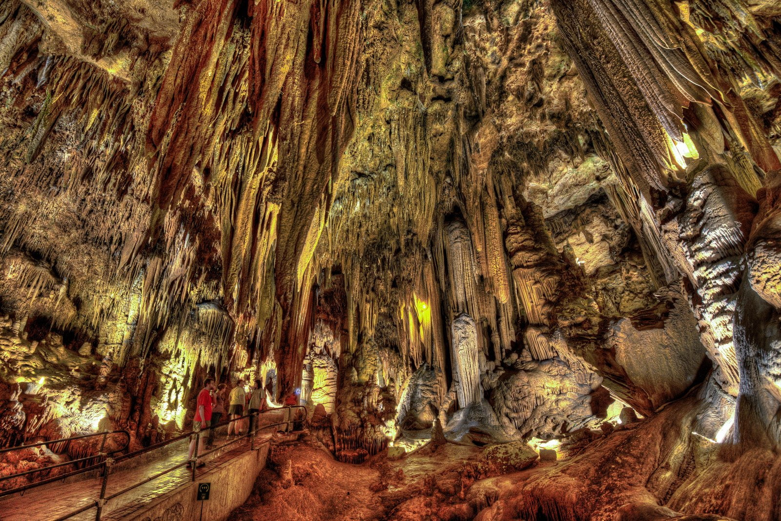 720P, stalagmites, entrance, land, sous, terre, cave, grotto, HD Wallpaper