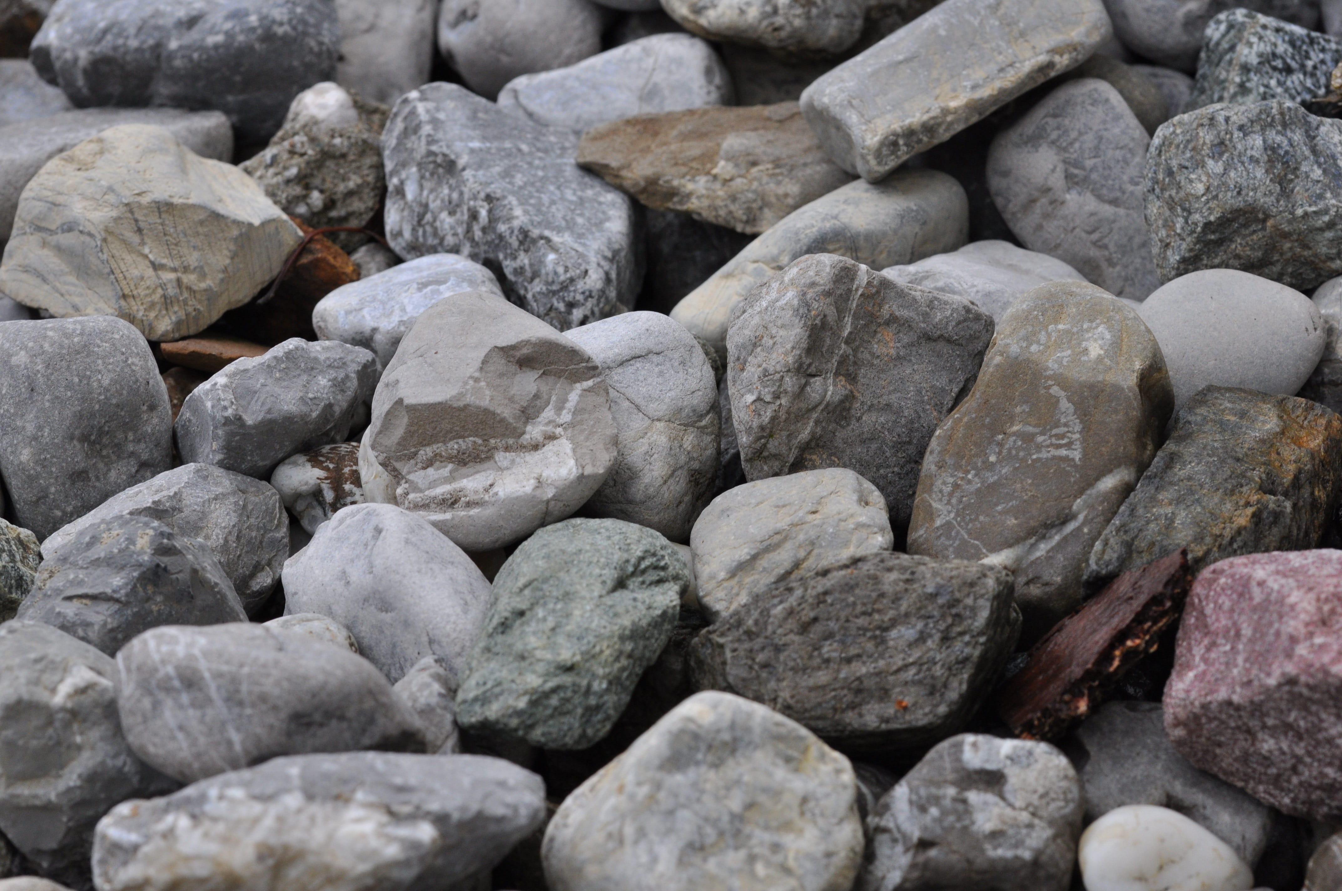 Nature, Rock, high angle view, full frame, stack, solid, Stones, stone, pattern, outdoors, rough, backgrounds, gray, stone - object, abundance, large group of objects, HD Wallpaper