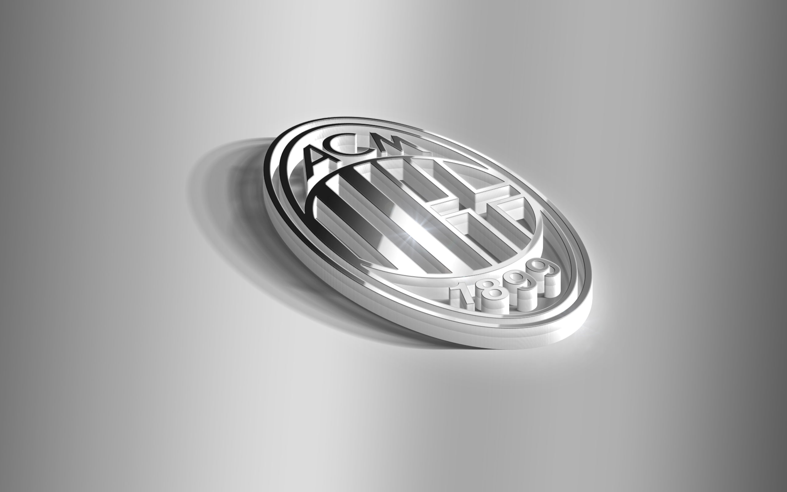 Soccer, Logo, A.C. Milan, 3D, 2K, Emblem, HD Wallpaper