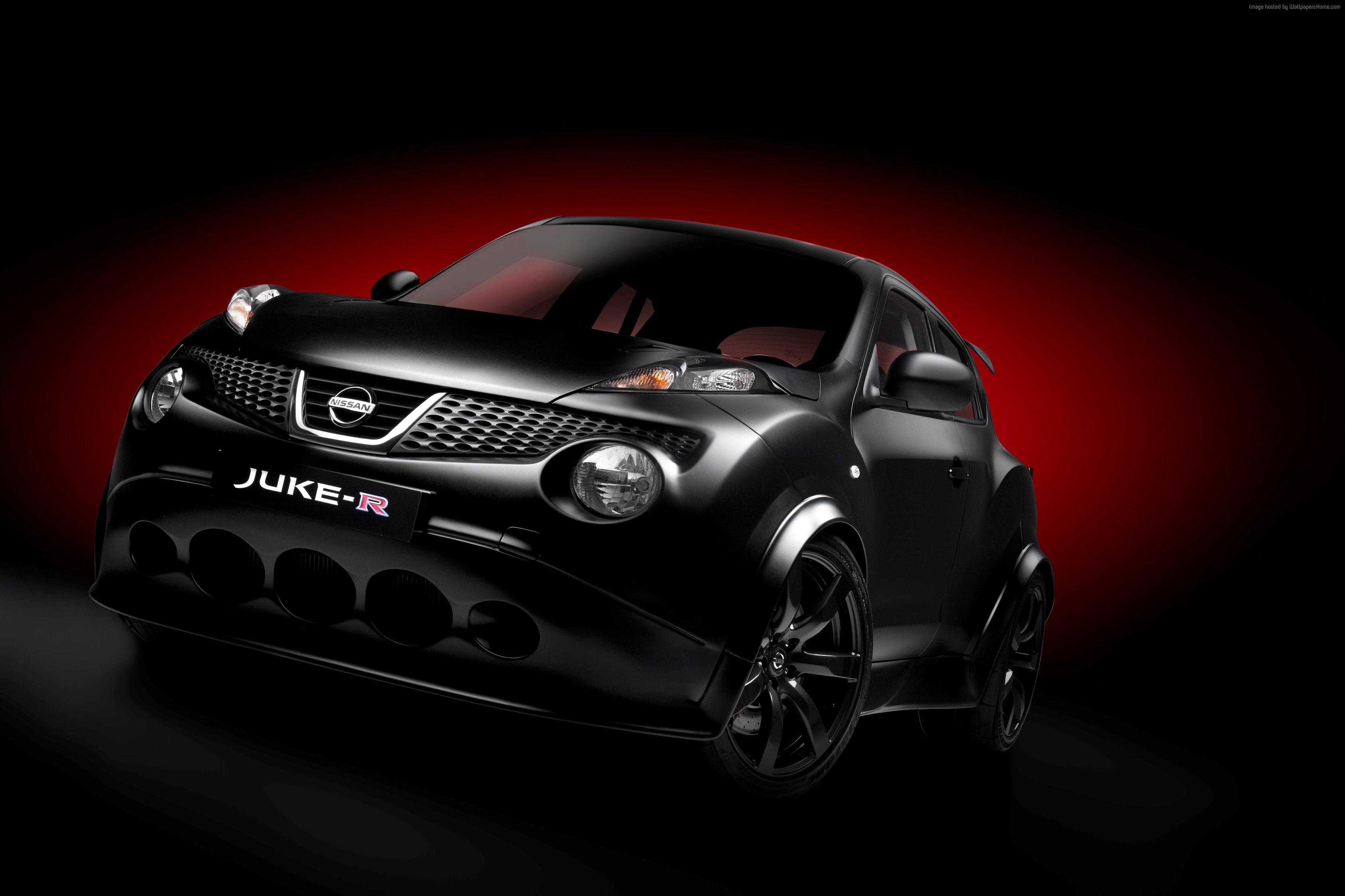 studio shot, 2K, no people, sport car, retro styled, photography themes, black color, crossover, motor vehicle, sports car, car, Nissan Juke-R, indoors, HD Wallpaper