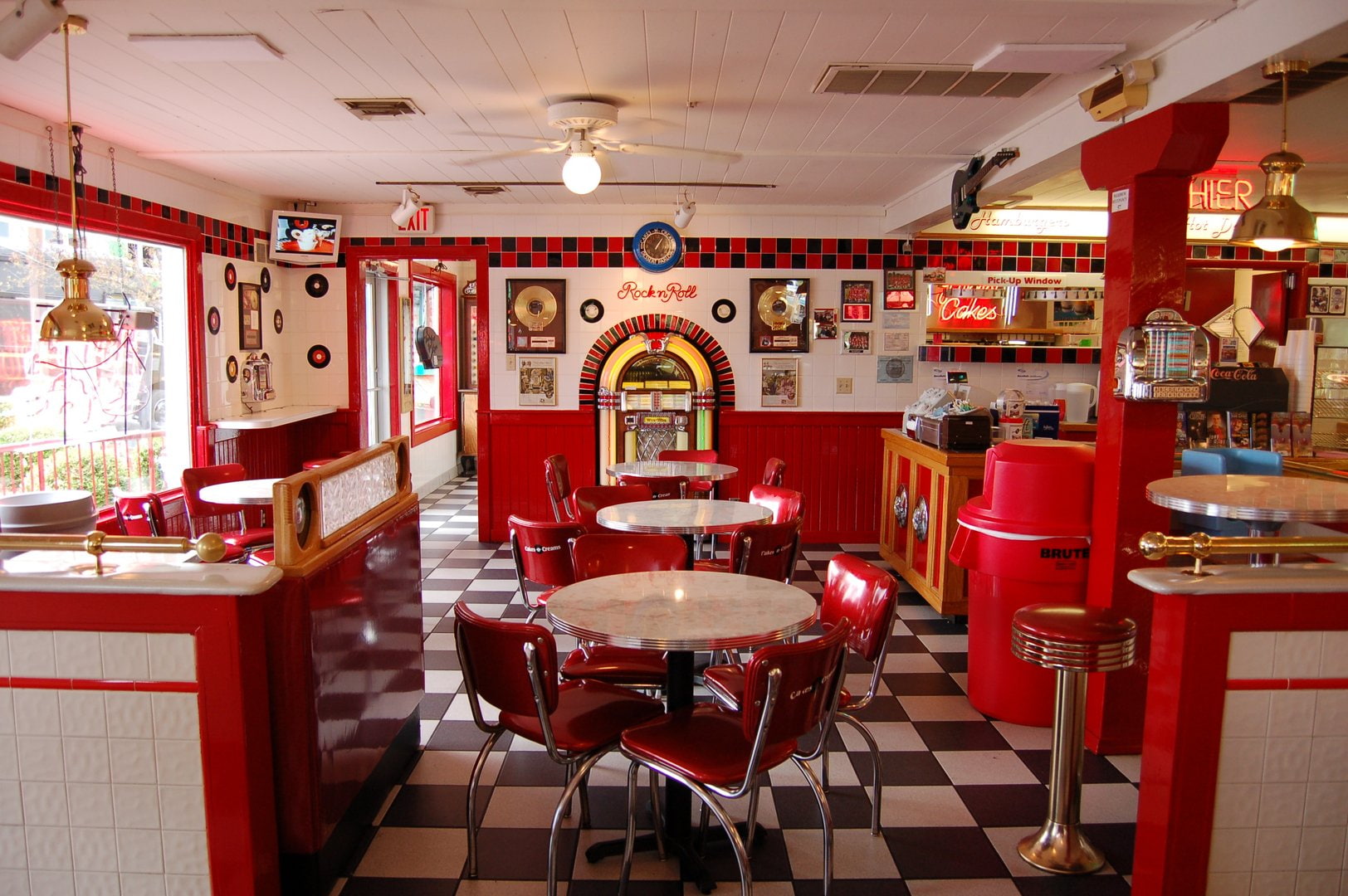 Chair, 720P, Table, Room, Style, Retro, Jukebox, Man Made, Red, HD Wallpaper