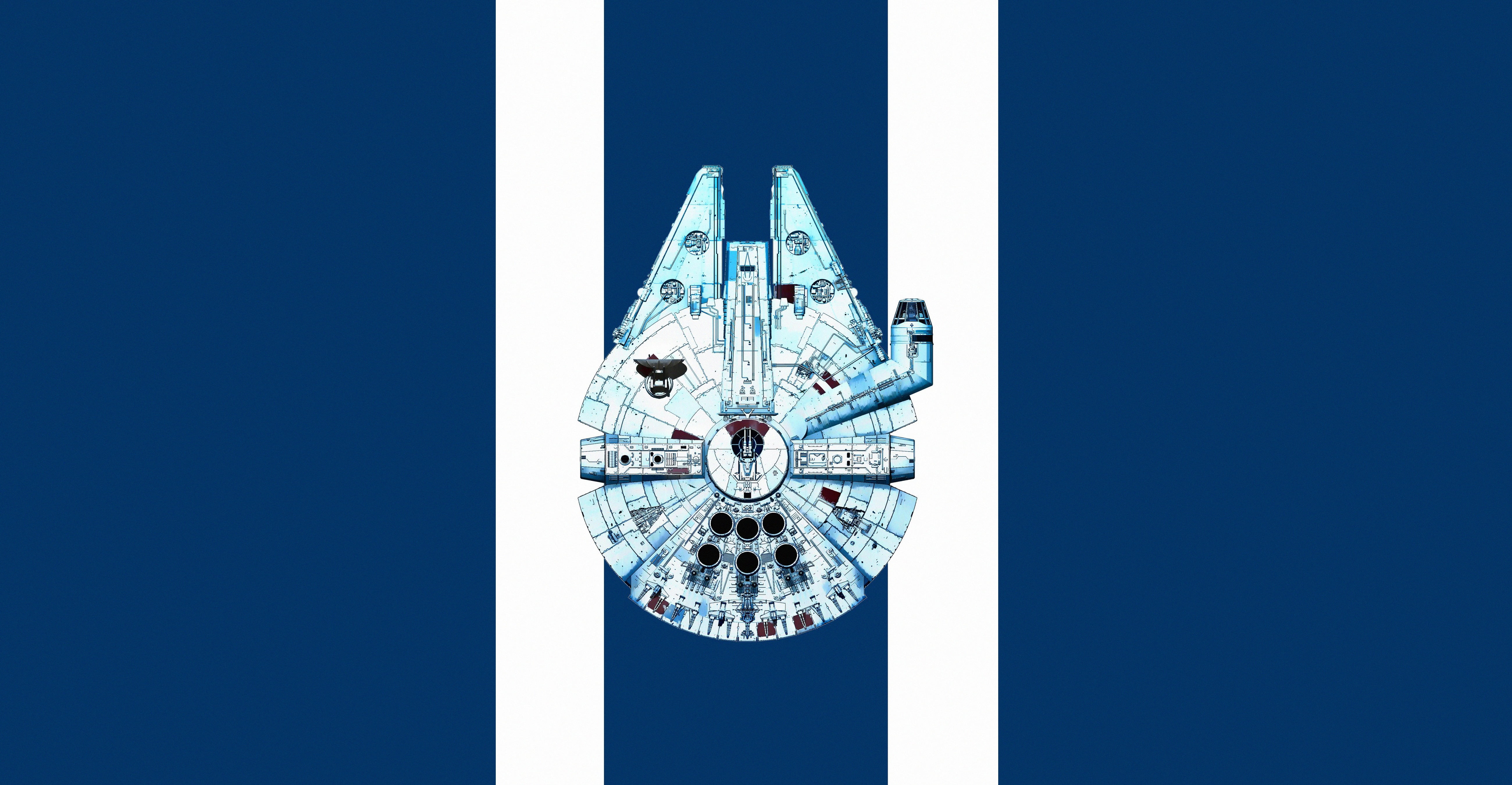 Minimalist, 5K, Star Wars, Millennium Falcon, Spaceship, HD Wallpaper
