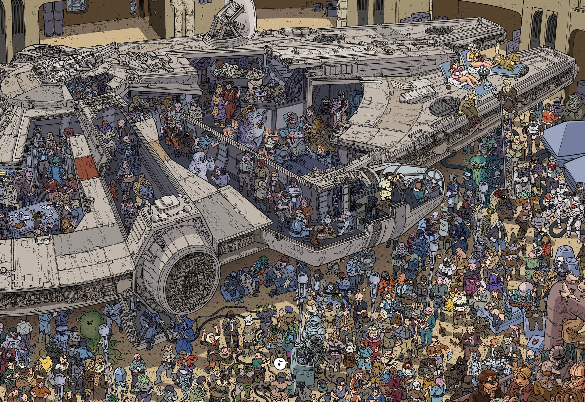 Star Wars, artwork, Millennium Falcon, 1080P, HD Wallpaper