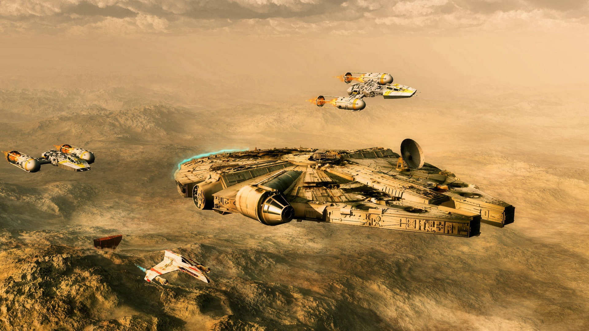 Star Wars, Millennium Falcon, wing, Y, 1080P, HD Wallpaper