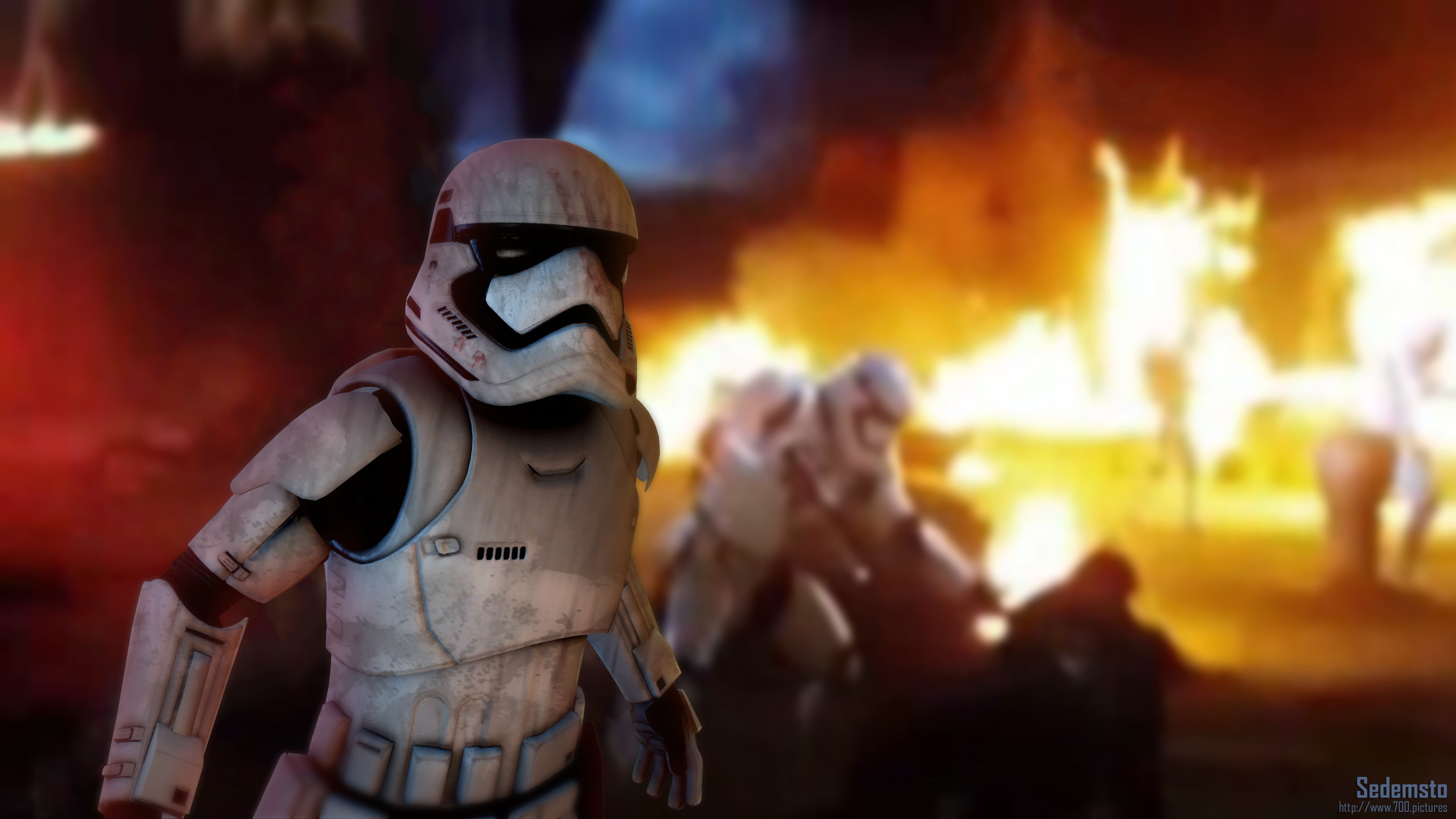 military, art and craft, male likeness, Star Wars, fan art, representation, warning sign, government, suit of armor, Star Wars: The Force Awakens, fire - natural phenomenon, HD Wallpaper