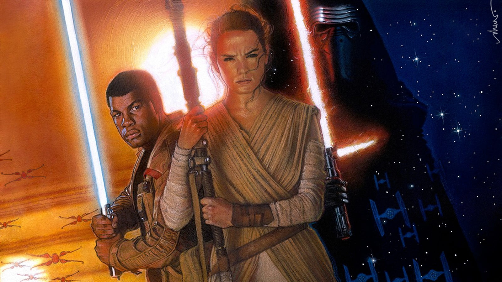 togetherness, young adult, waist up, looking, night, wars, nightlife, Star Wars, men, adult, illustration, young women, Sith, couple - relationship, front view, HD Wallpaper