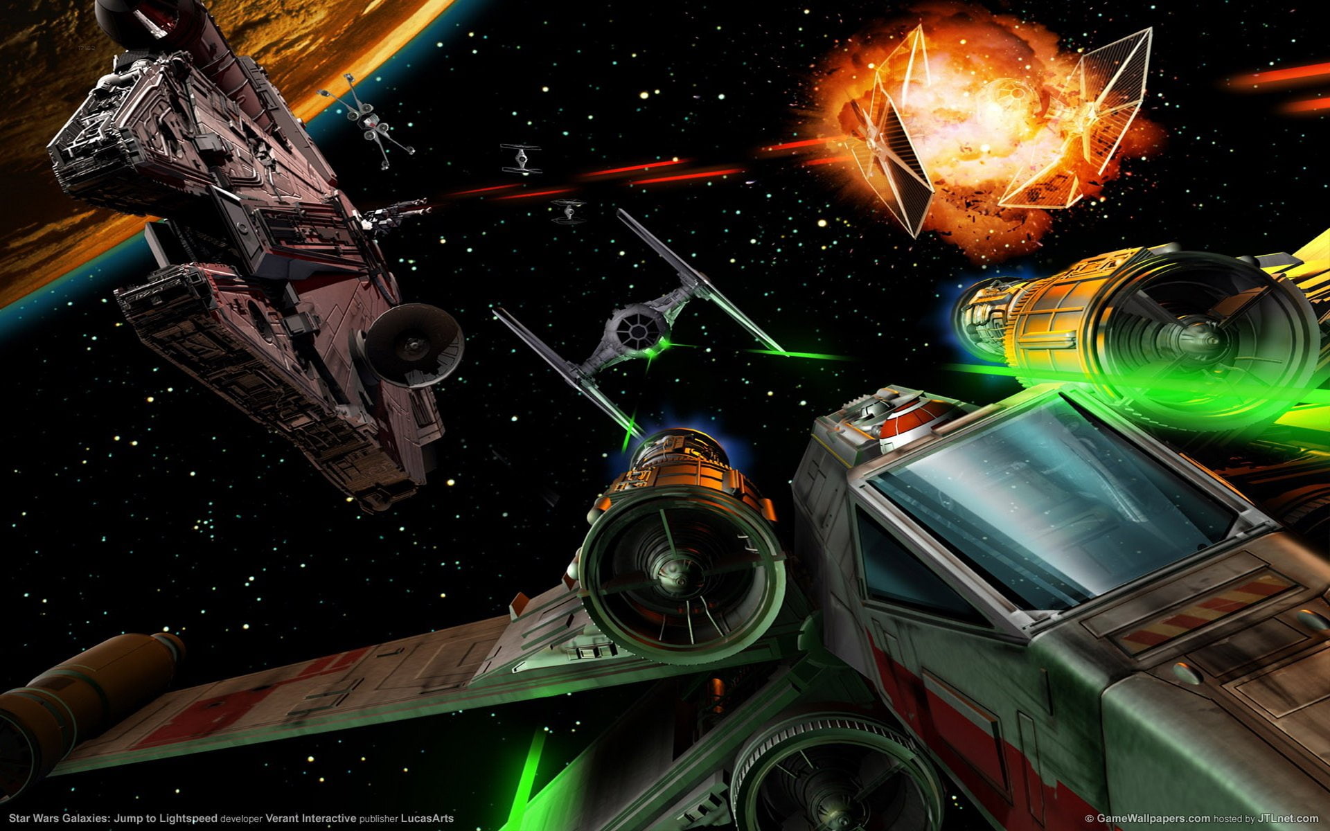 star, 1080P, widescreen, combat, falcon, millennium, hd, space, action, ship, adventure, wars, HD Wallpaper