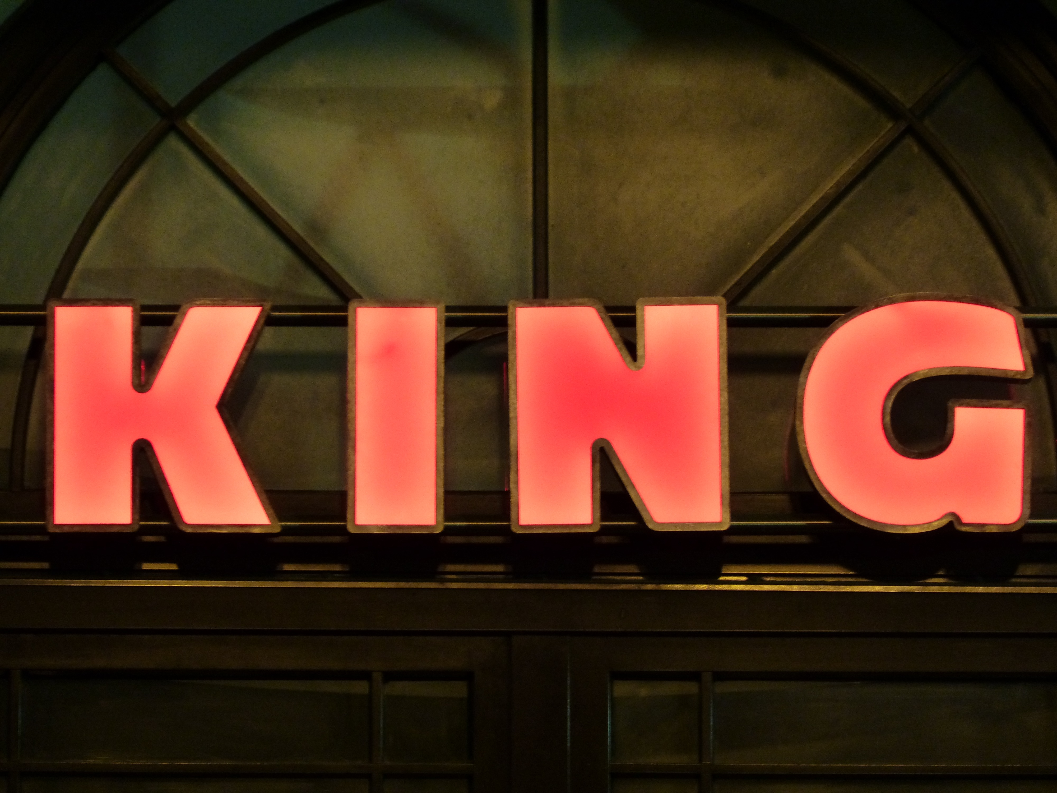 building exterior, low angle view, classic, night, neon sign, western script, sign, illuminated, red, architecture, advertisement, no people, capital letter, HD Wallpaper