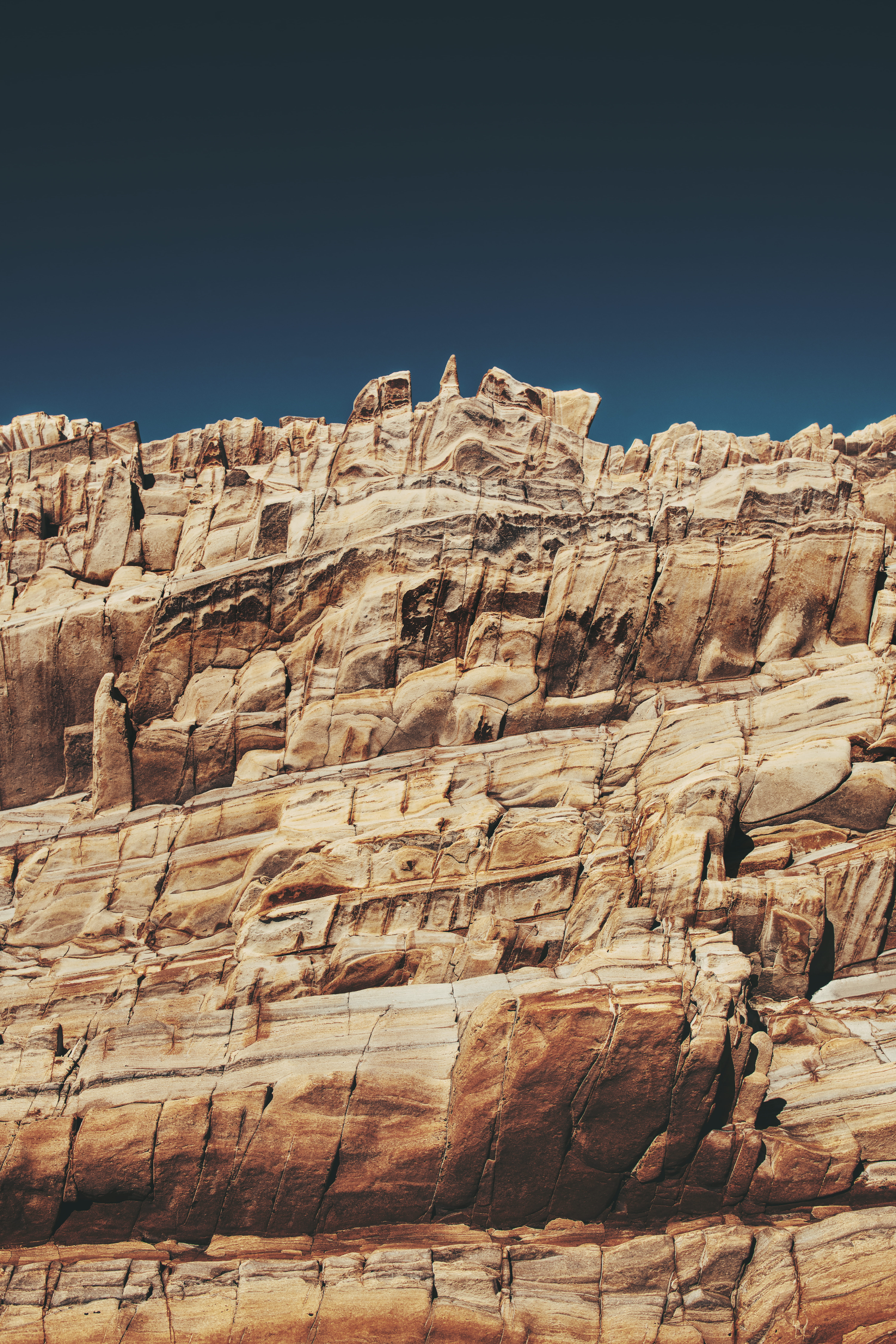 ancient, rock formation, non-urban scene, climate, nature, arid climate, outdoors, blue, solid, scenic, tourism, eroded, clear sky, dry, tranquil scene, Phone HD Wallpaper